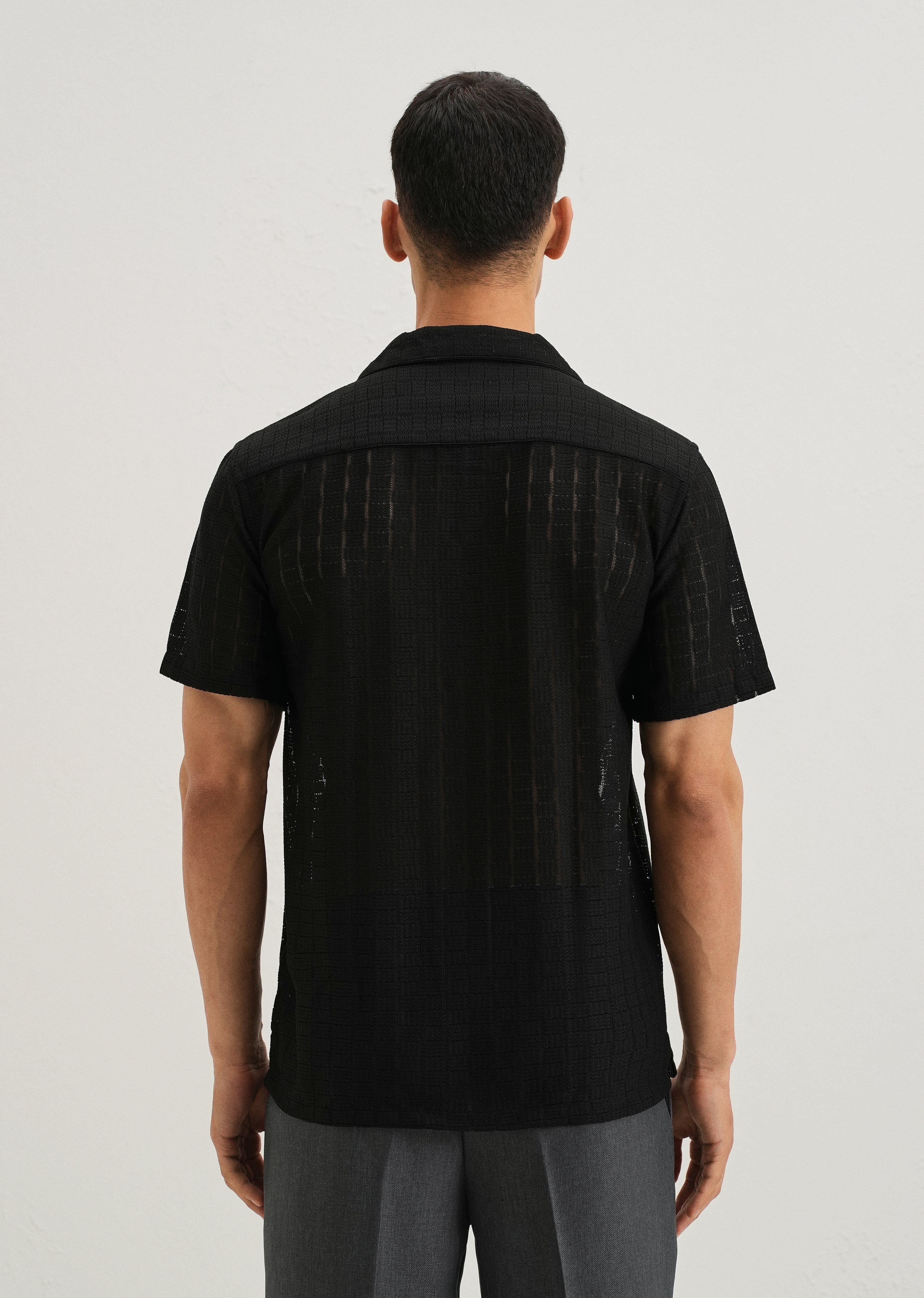 Black Crochet Shirt