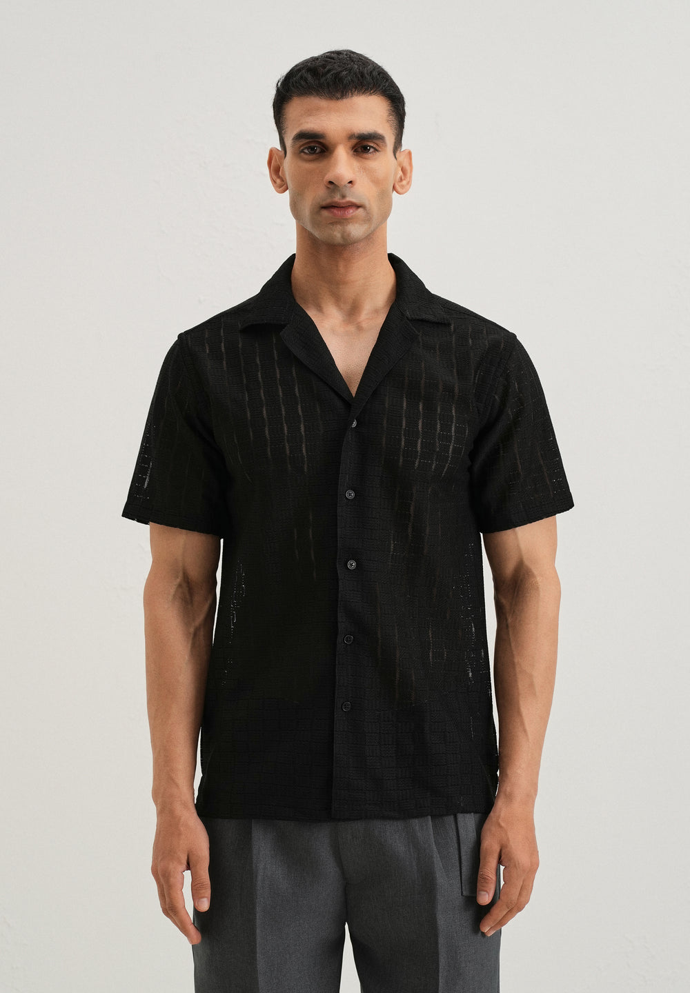 Black Crochet Shirt
