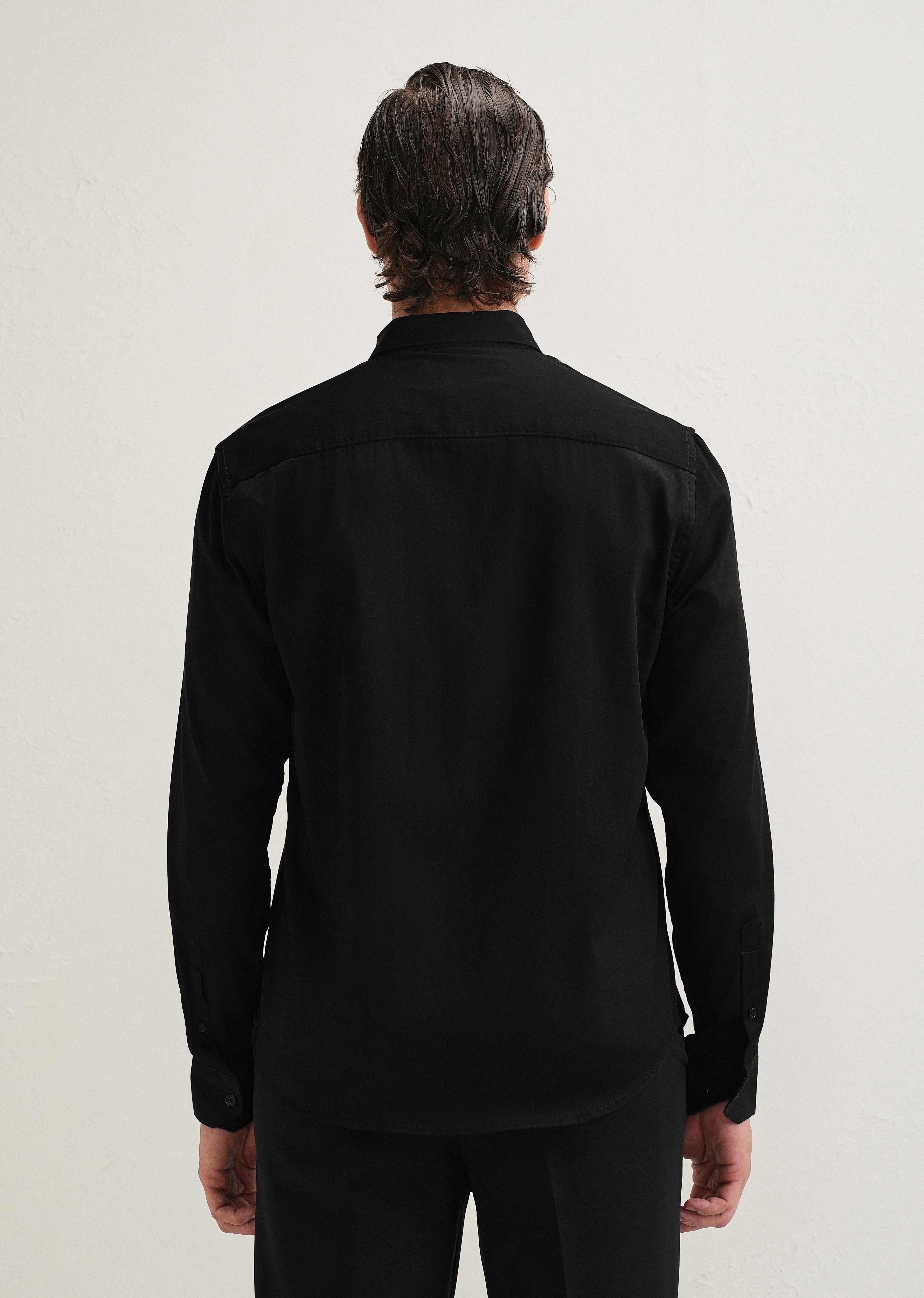 Black Crystal Flower Designer Shirt