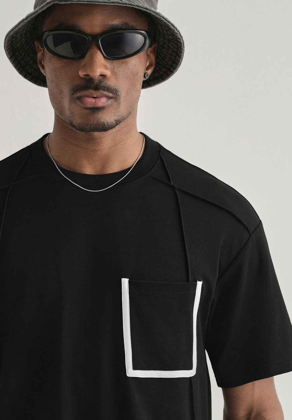 Black Cut & Sew Oversized T-shirt