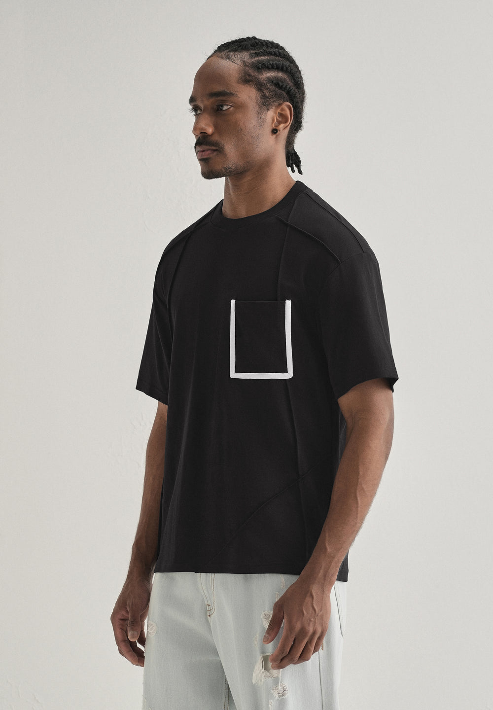Black Cut & Sew Oversized T-shirt