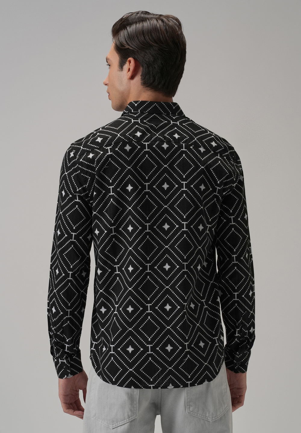 Black Diamond Pattern Print Shirt
