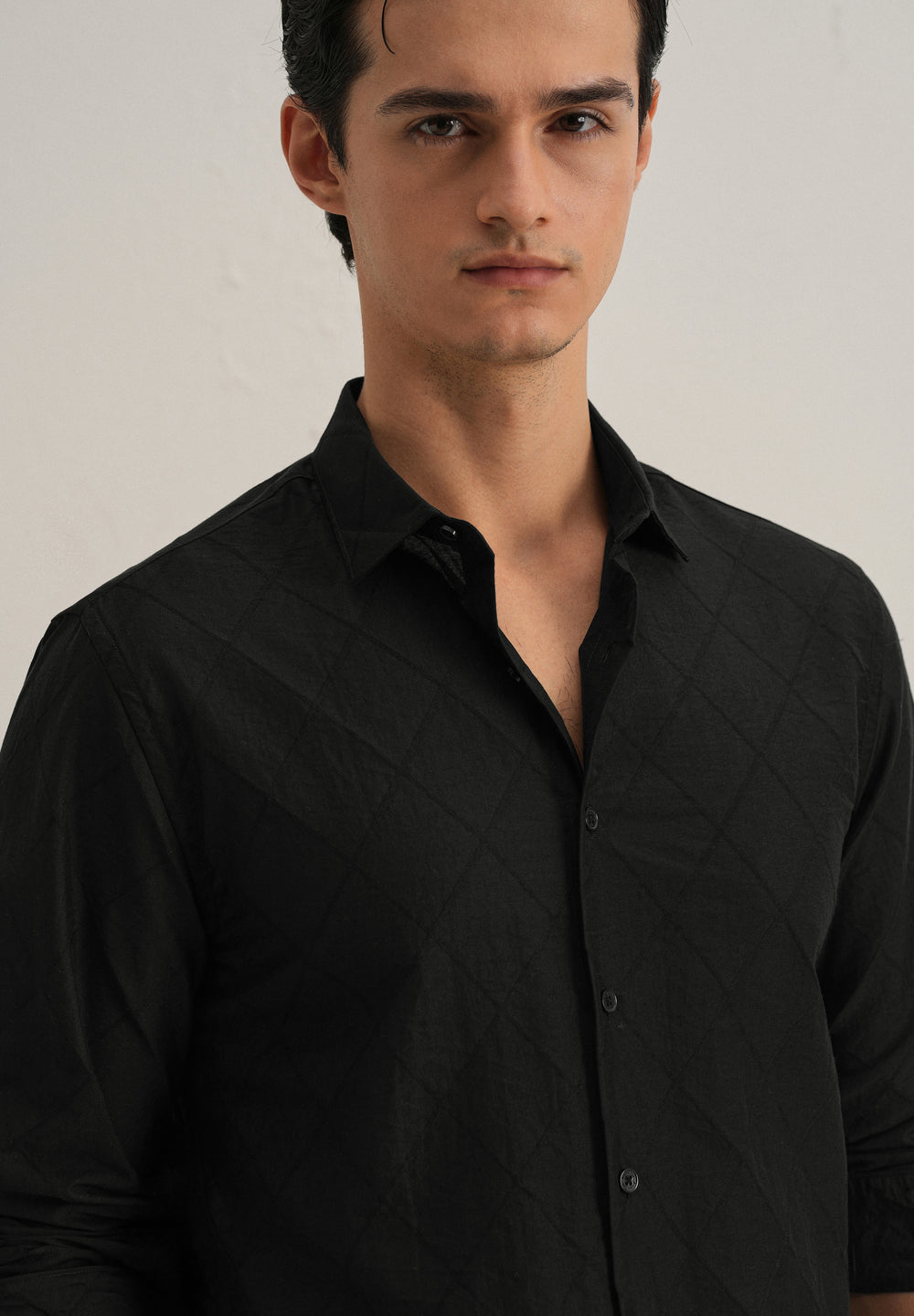Black Diamond Self Pattern Shirt