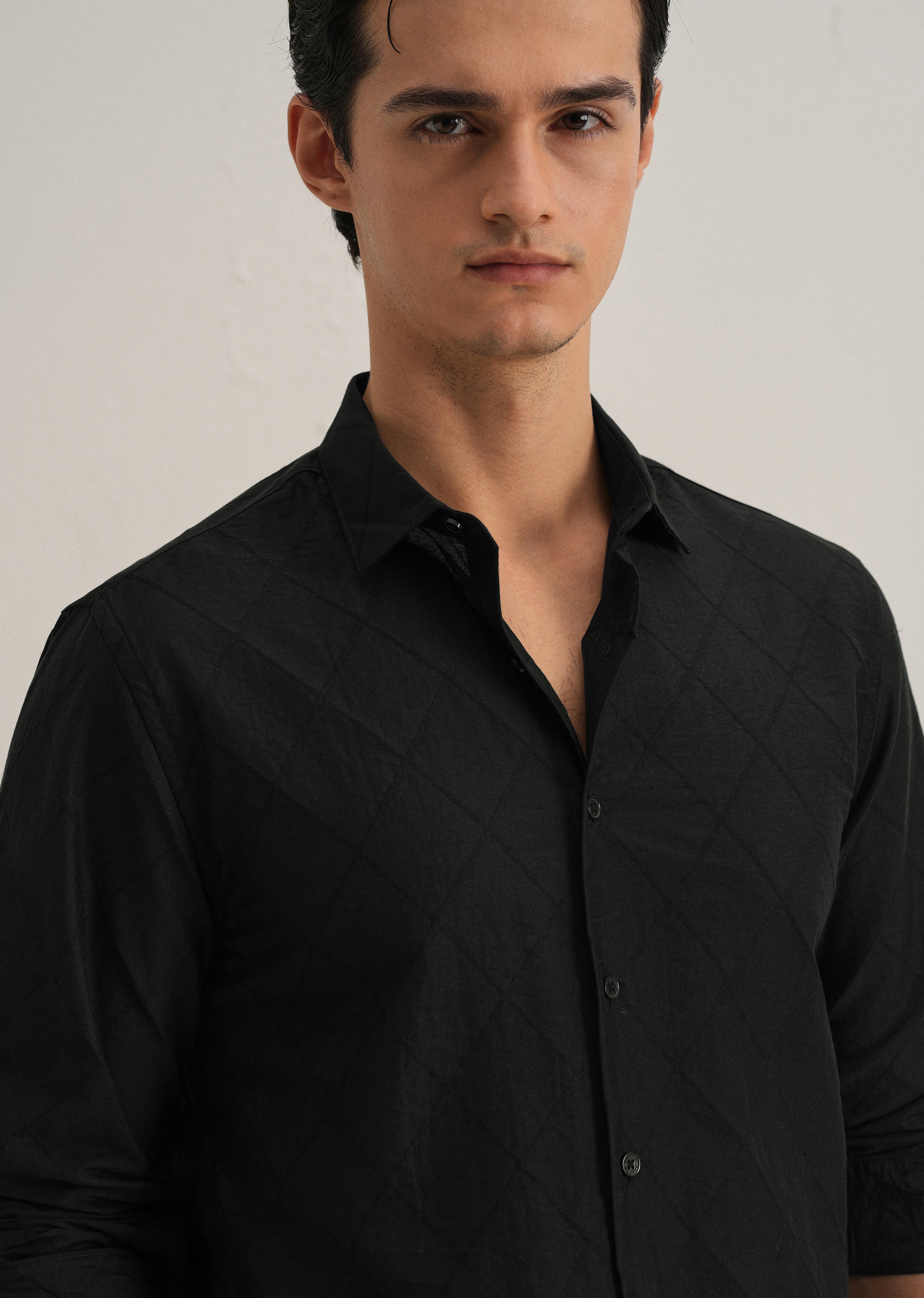 Black Diamond Self Pattern Shirt