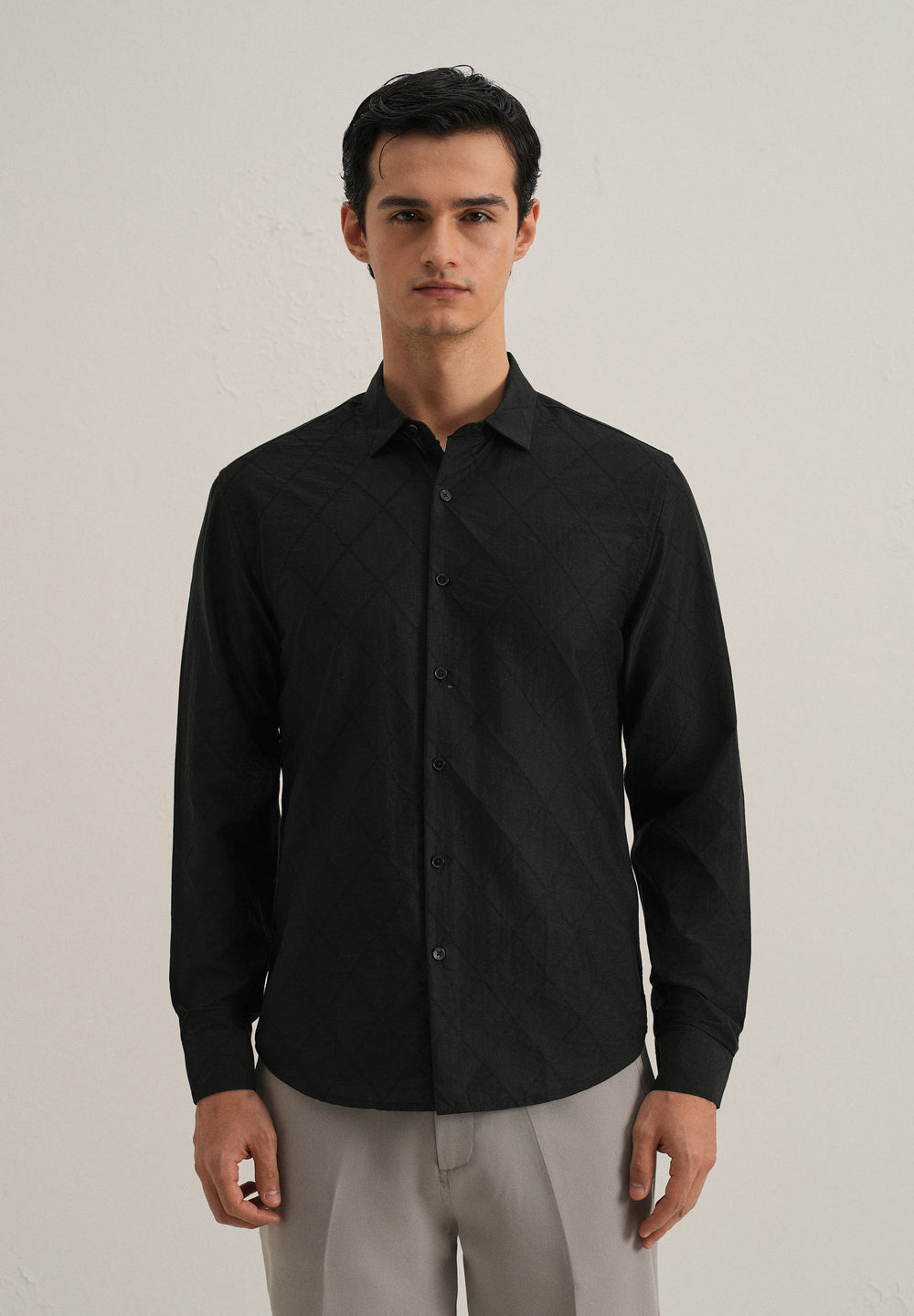 Black Diamond Self Pattern Shirt