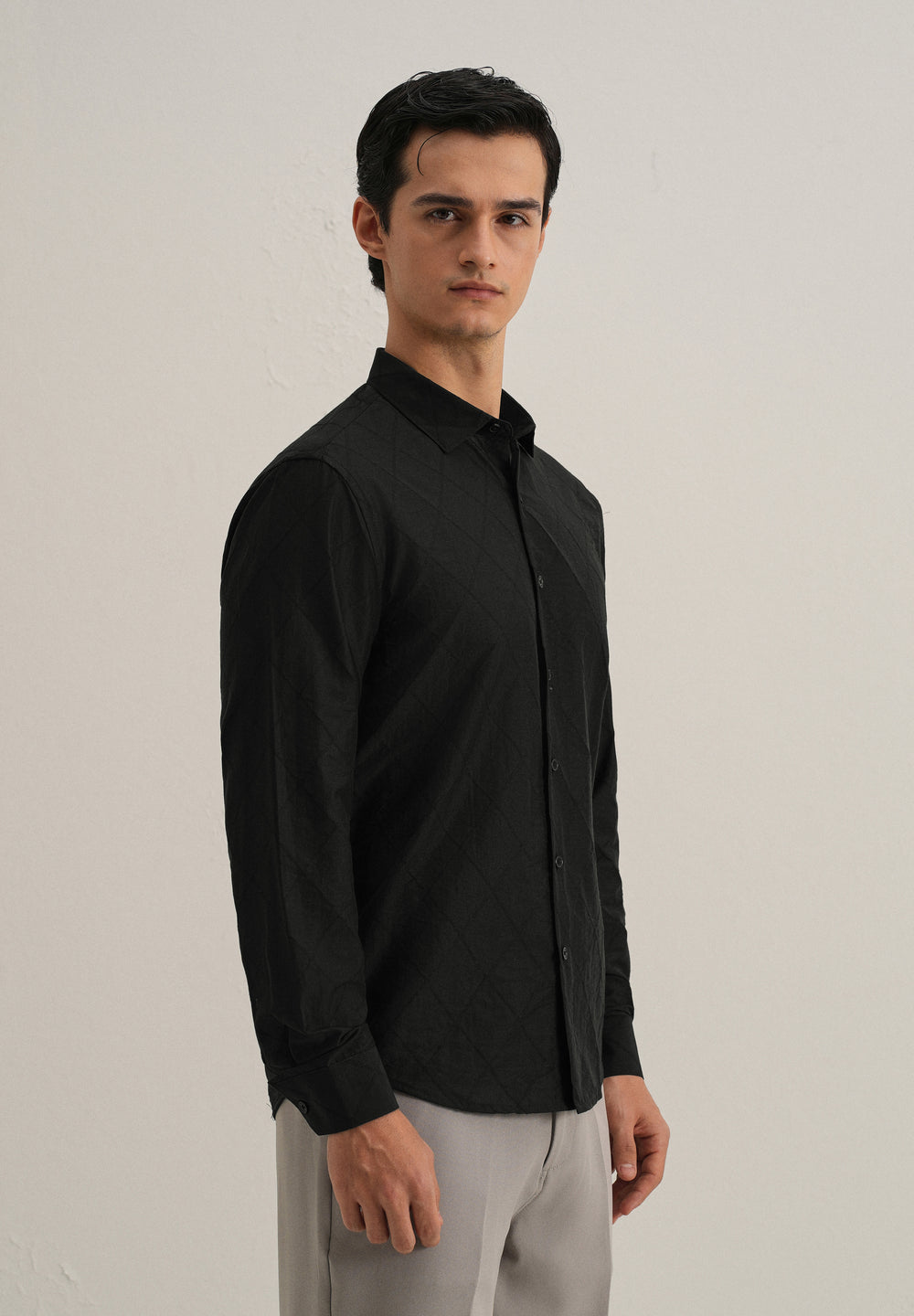 Black Diamond Self Pattern Shirt