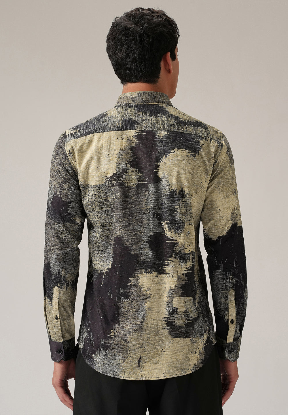Black Distorted Print Shirt