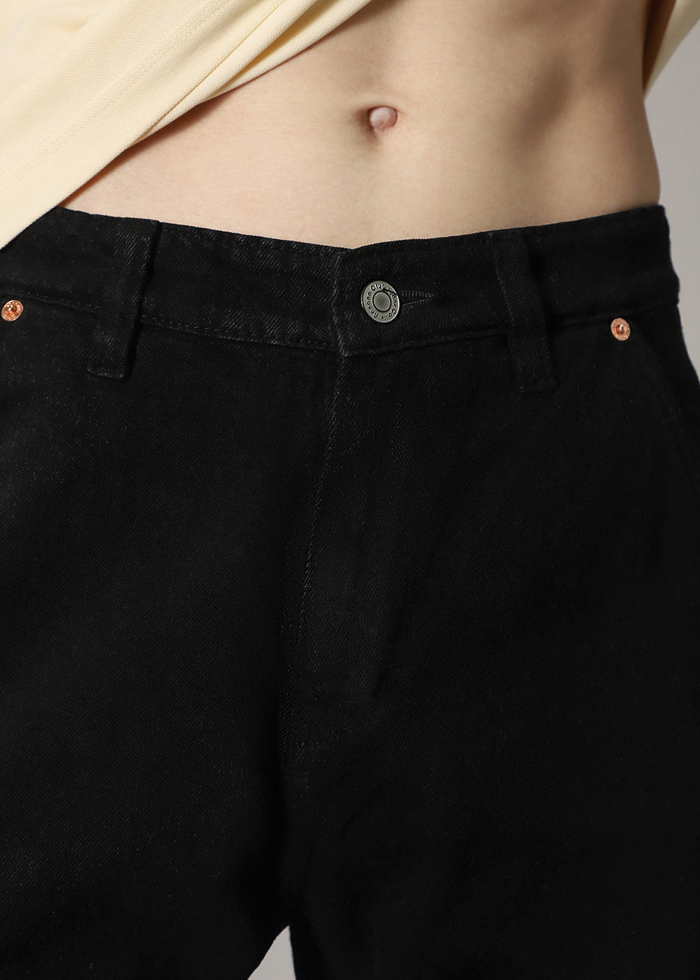 Black Double Pocket Cargo Denim