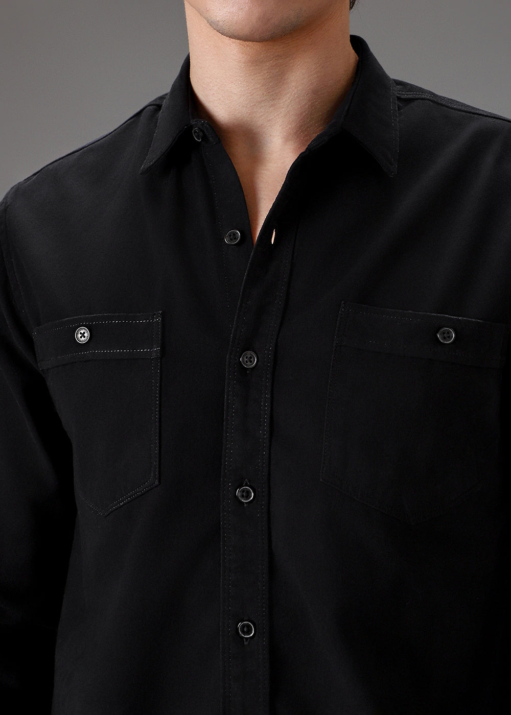 Black Double Pocket Shirt