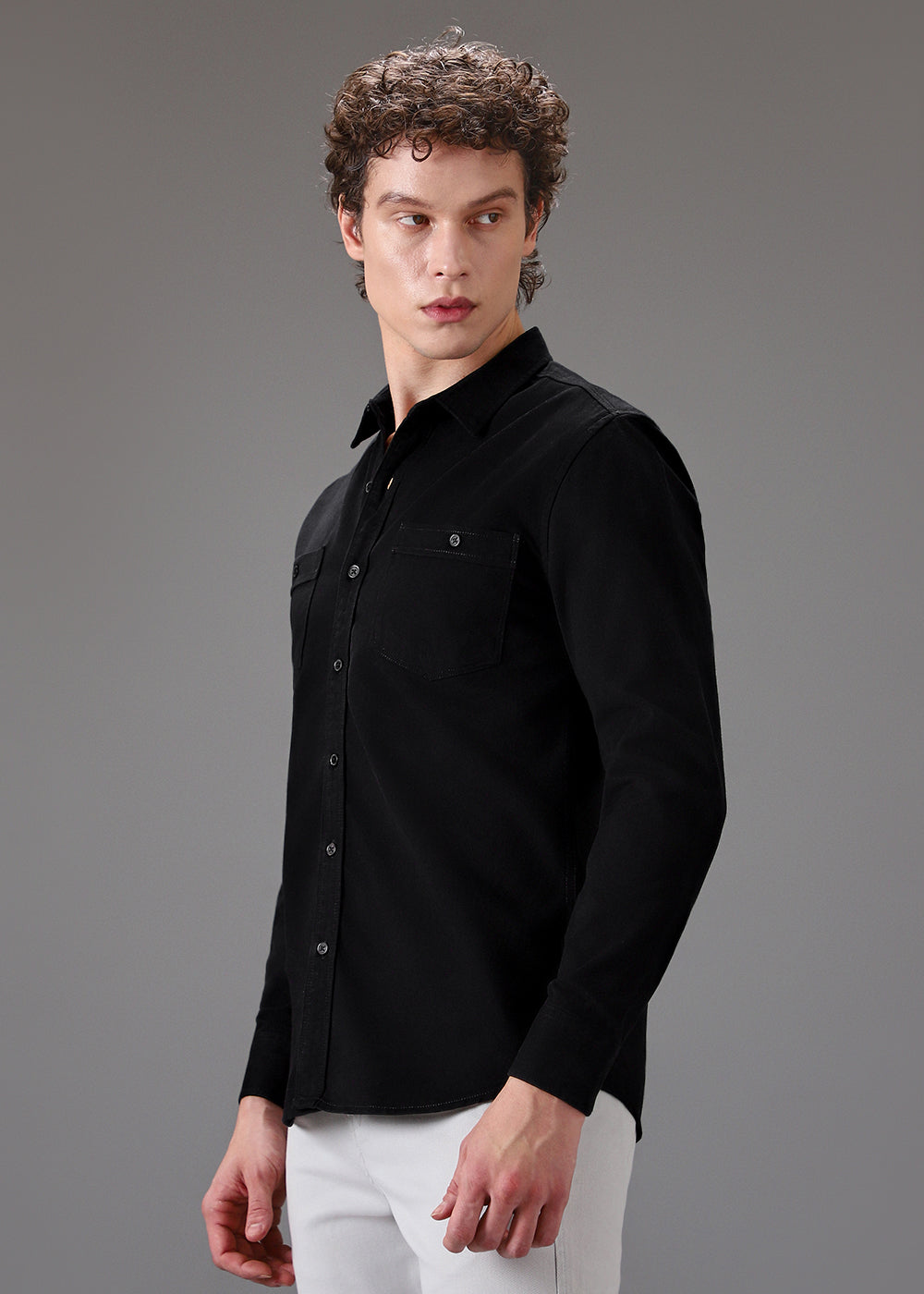 Black Double Pocket Shirt