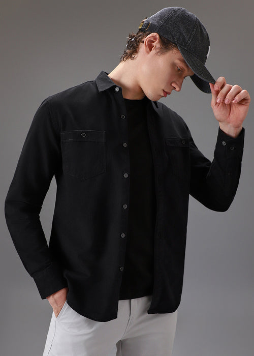 Black Double Pocket Shirt