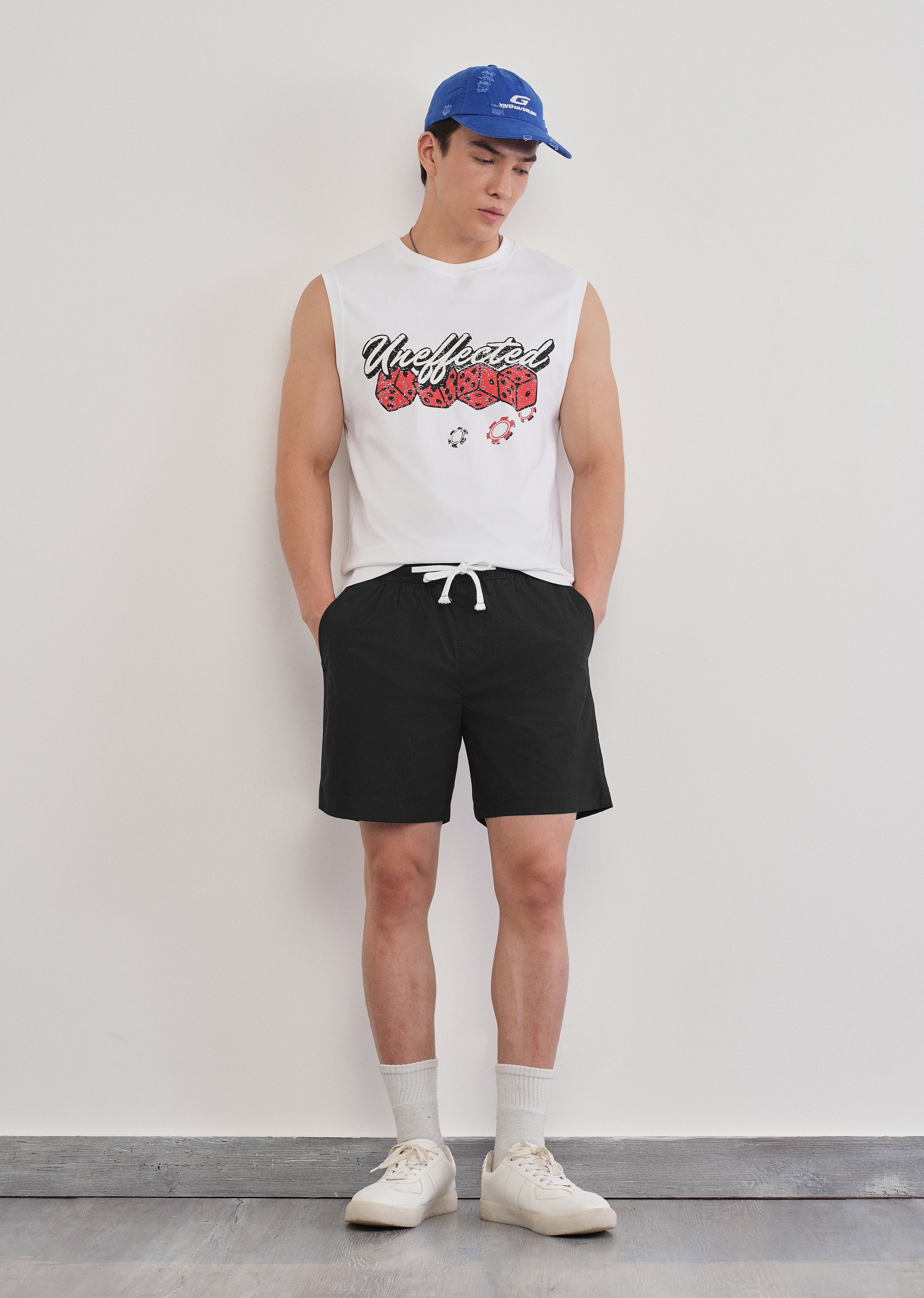 Black Drawstring Cotton Shorts