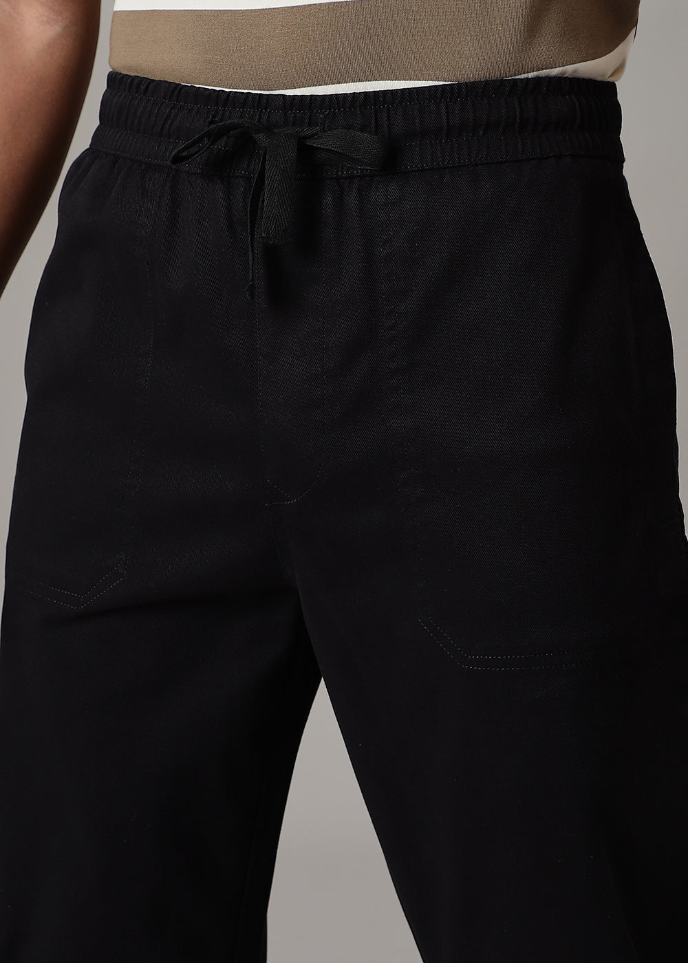 Black Drawstring Denim