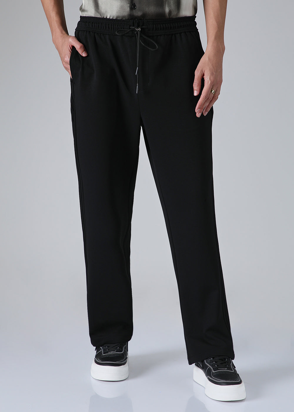 Black Drawstring Korean Pant