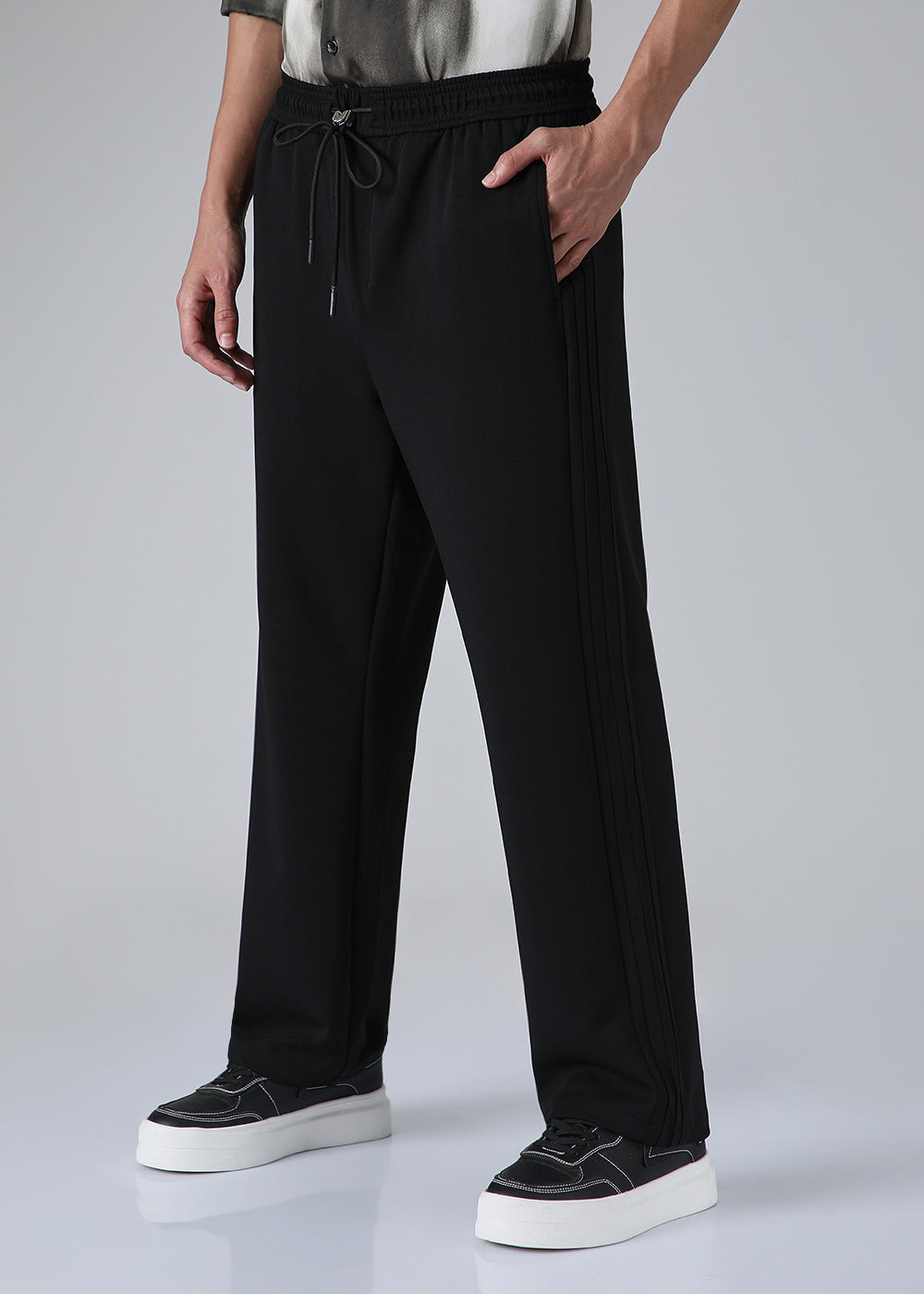 Black Drawstring Korean Pant