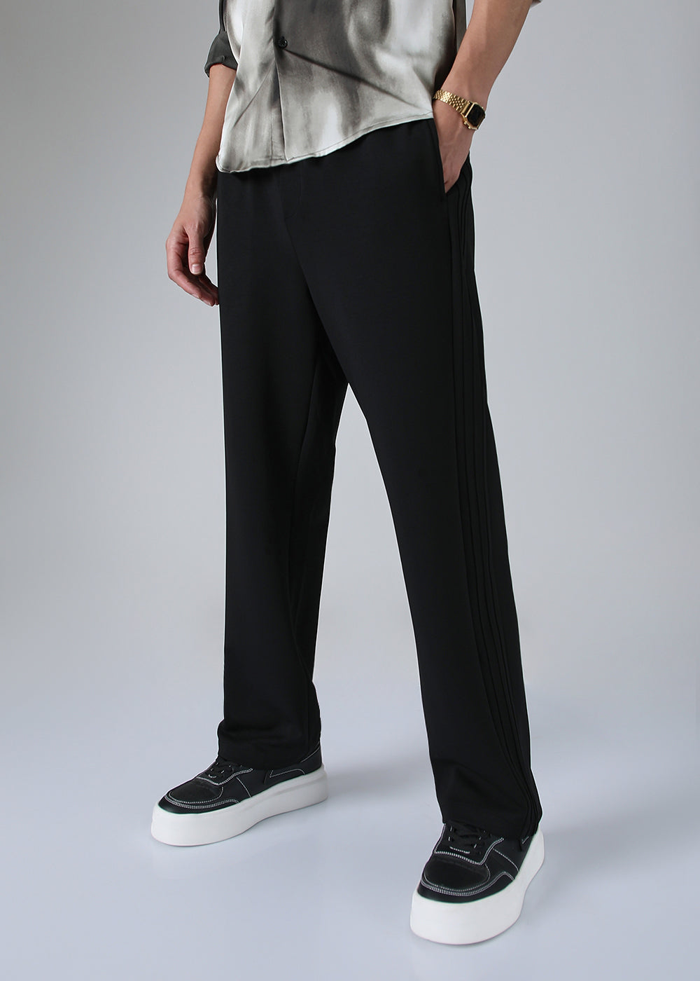 Black Drawstring Korean Pant