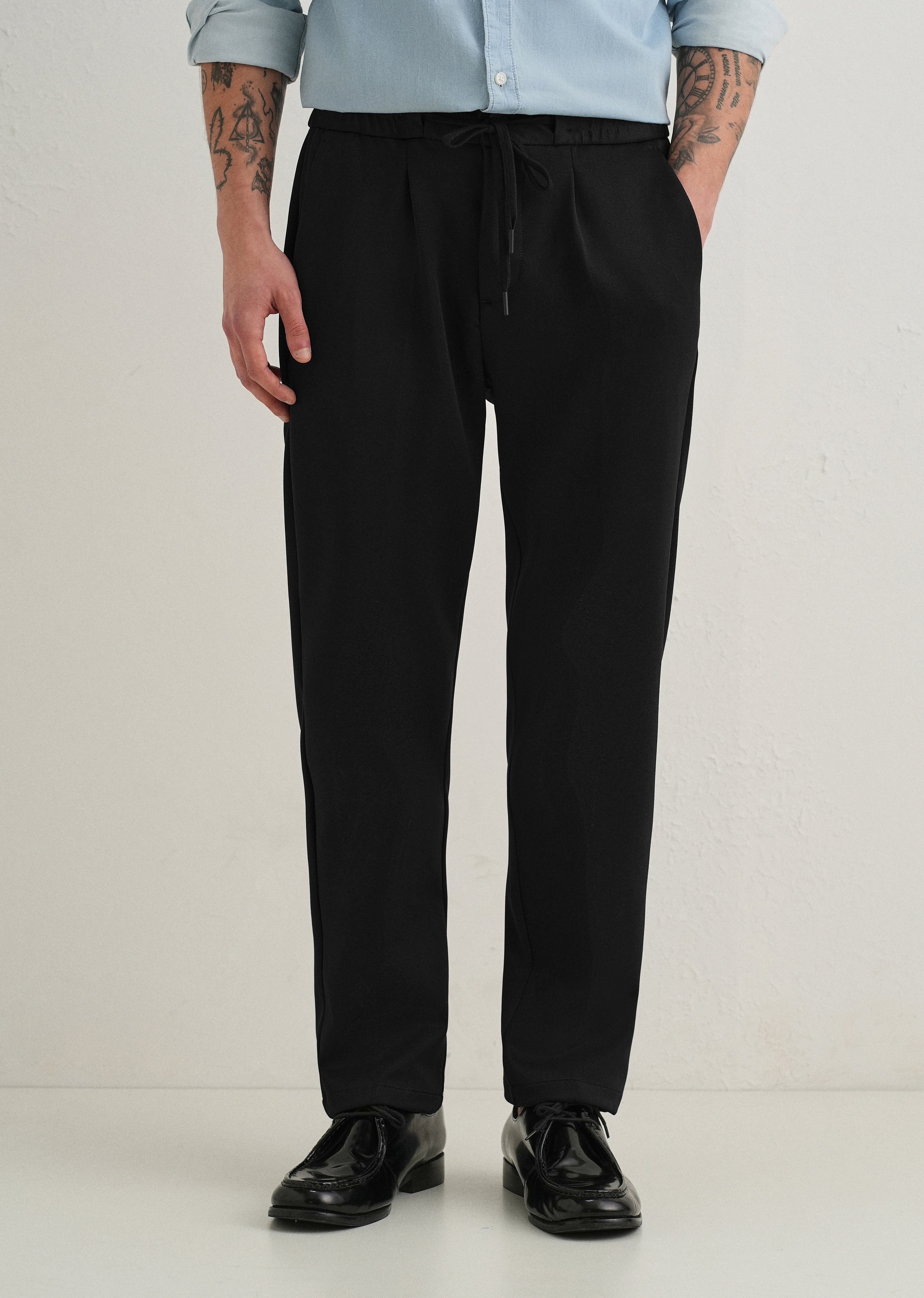 Black Drawstring Trousers