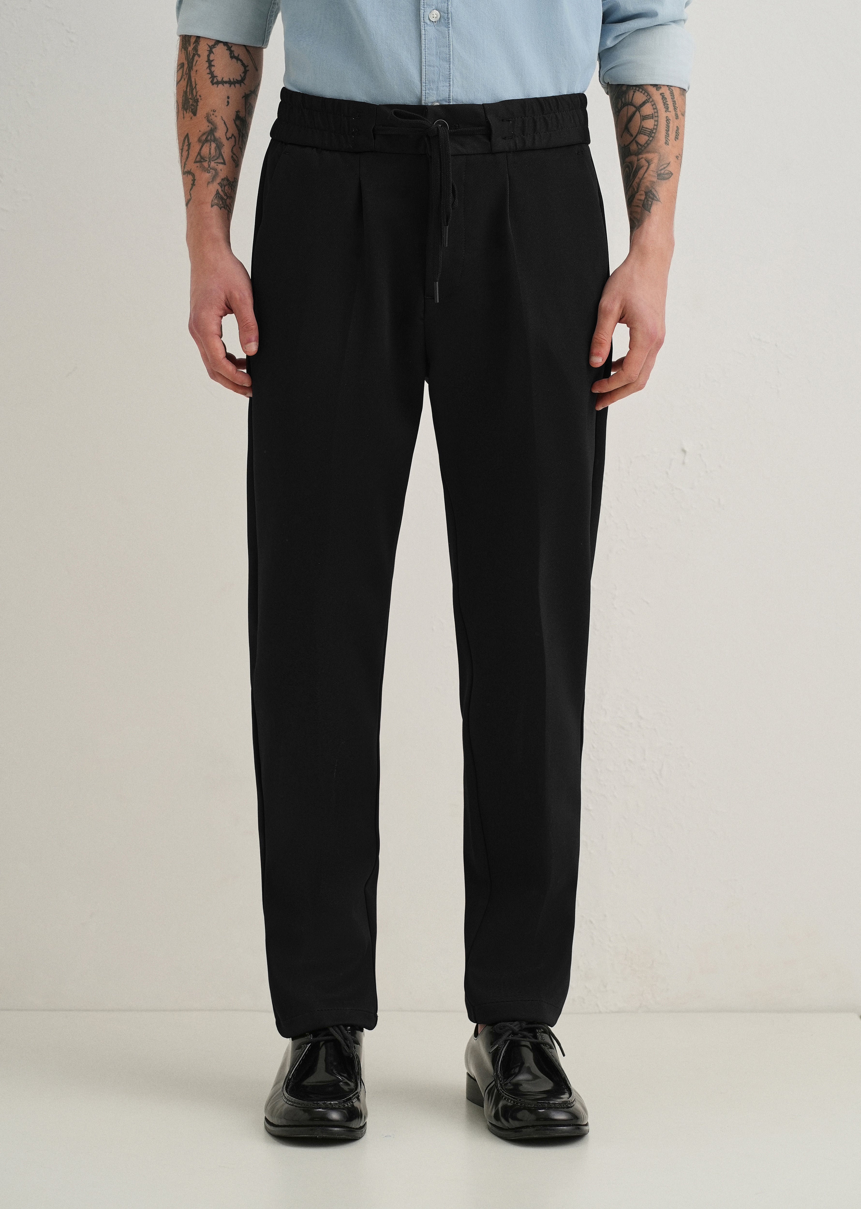 Black Drawstring Trousers