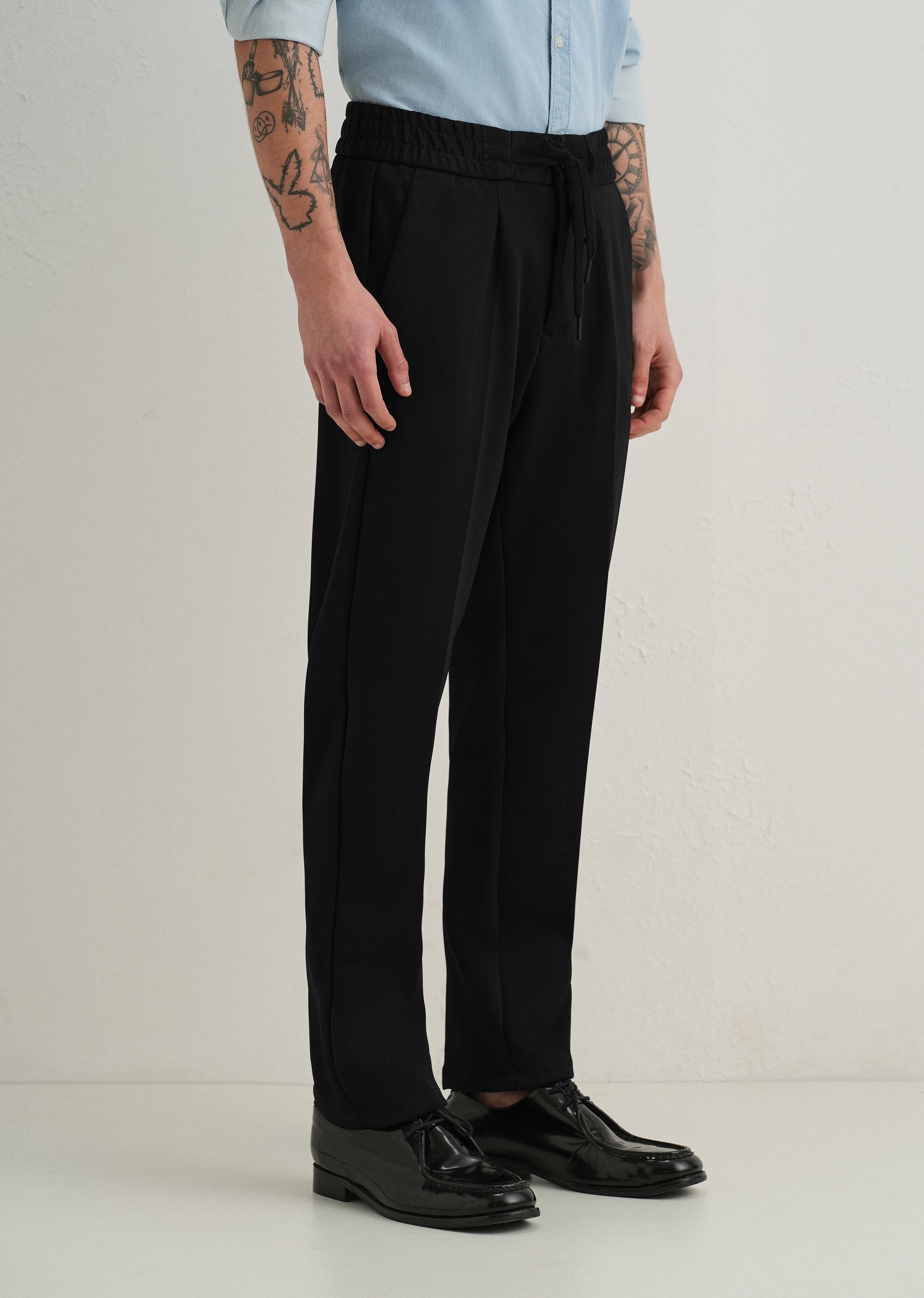 Black Drawstring Trousers