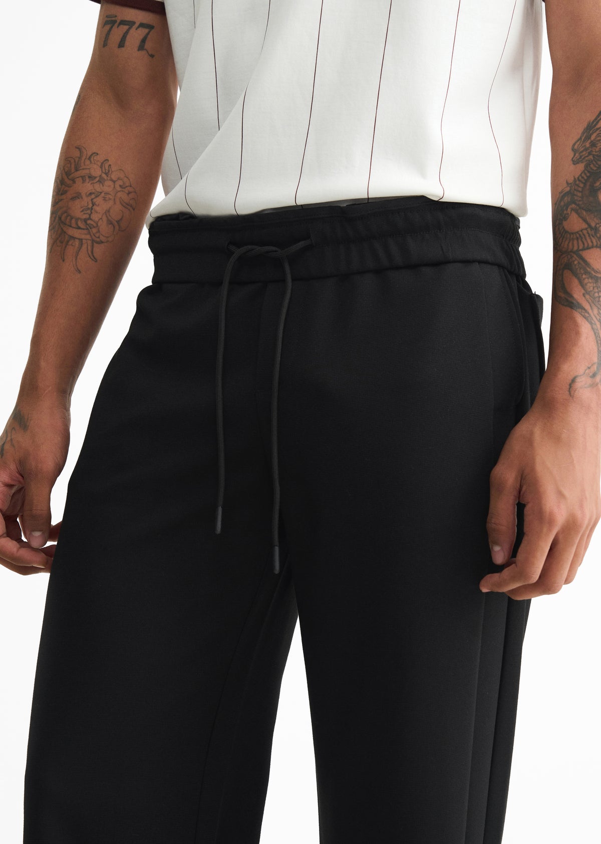 Black Elasticated Drawstring Joggers