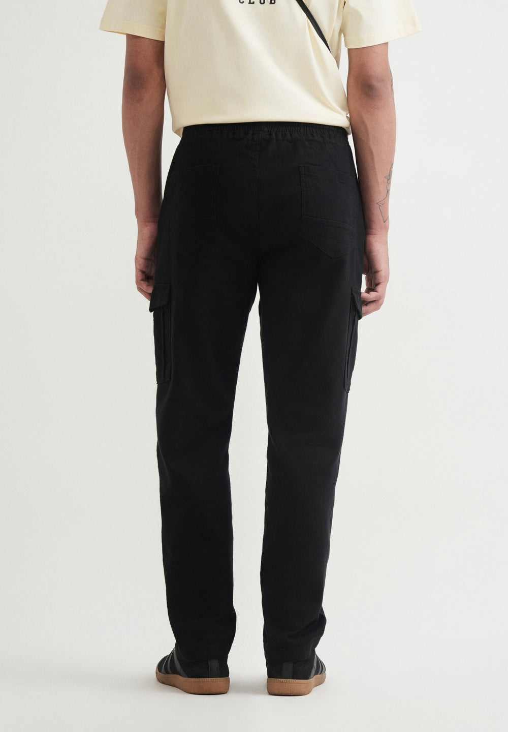Black Elasticated Relaxed Fit Cargo Pant