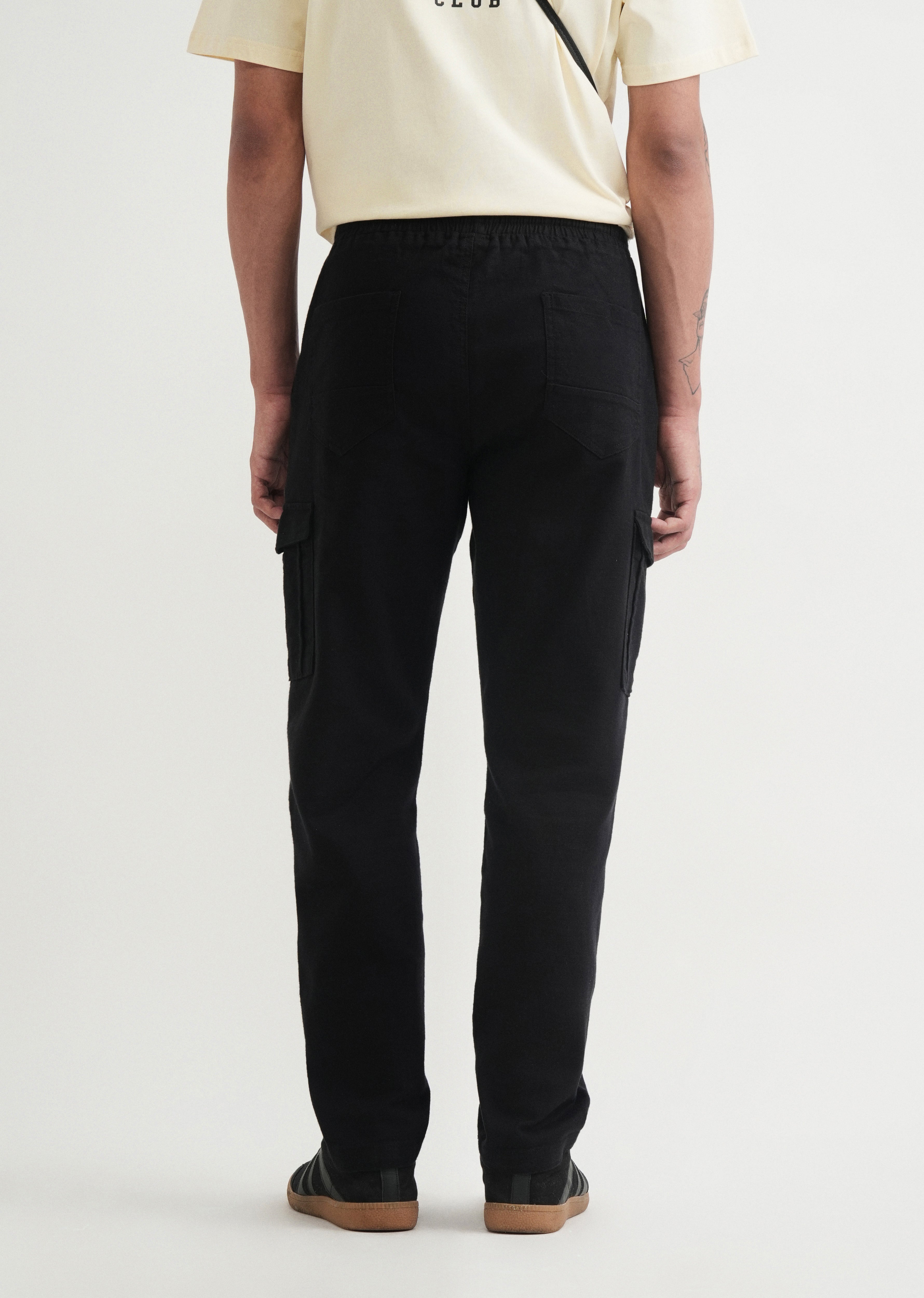 Black Elasticated Relaxed Fit Cargo Pant