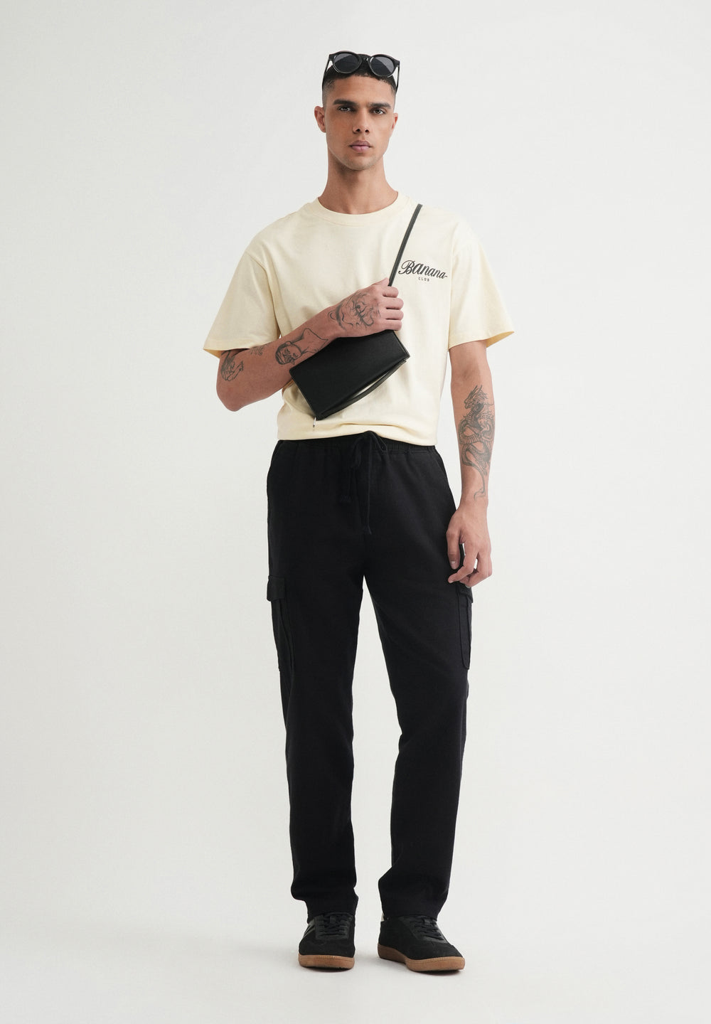 Black Elasticated Relaxed Fit Cargo Pant