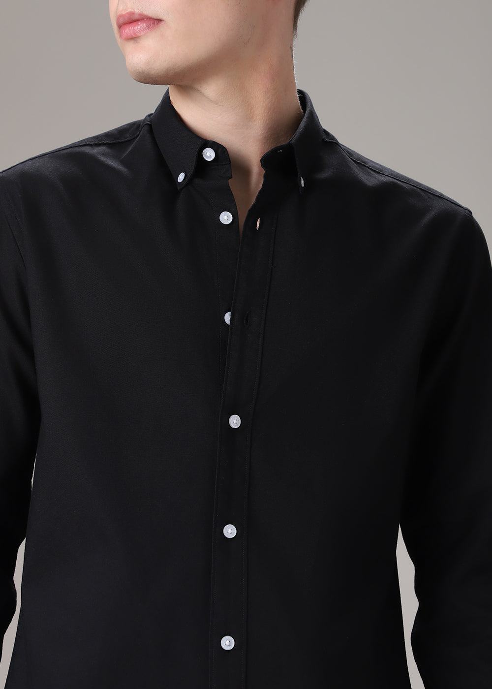 Black Elbow Patch Oxford Shirt