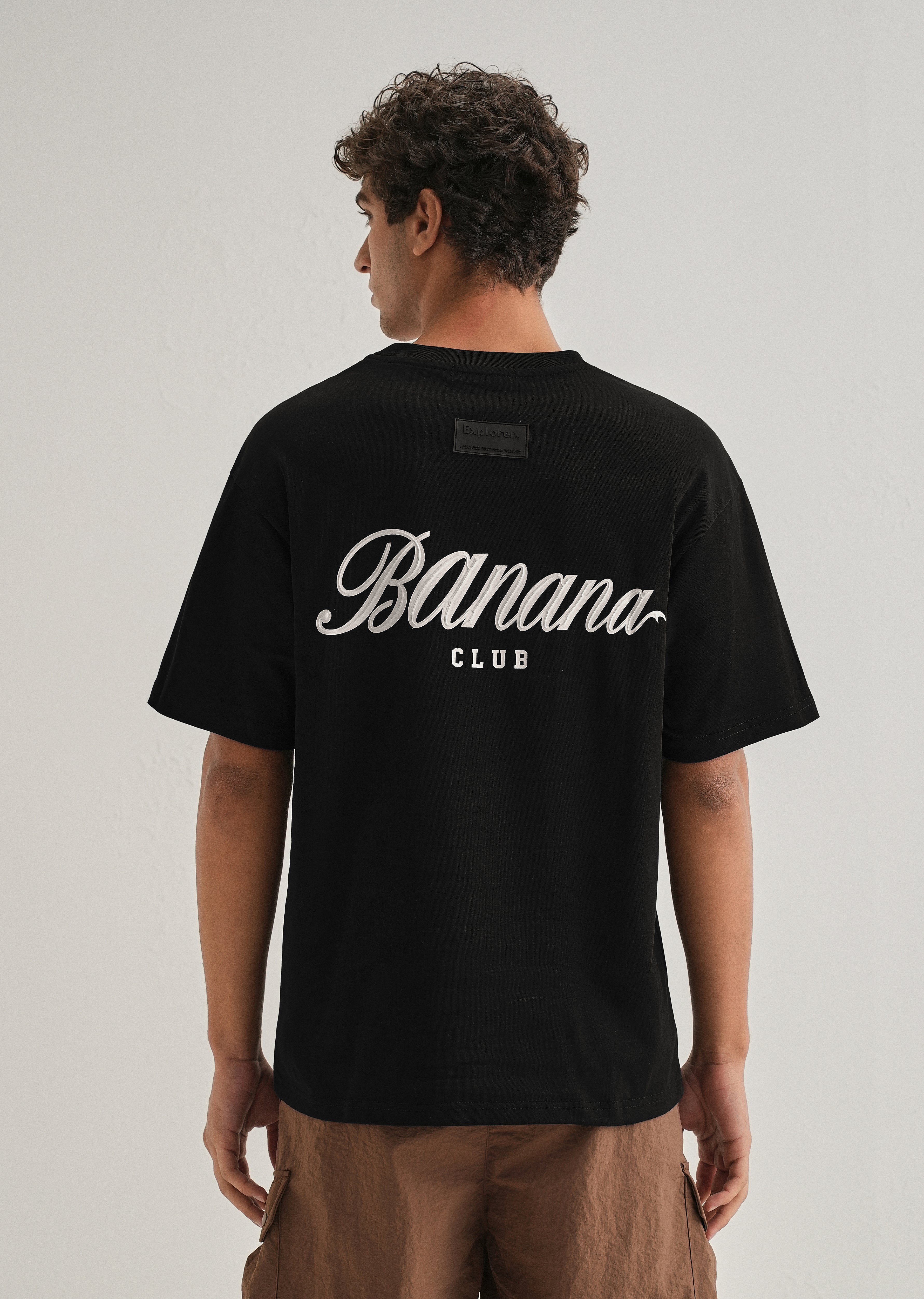 Black Embossed Printed Oversized T-shirt