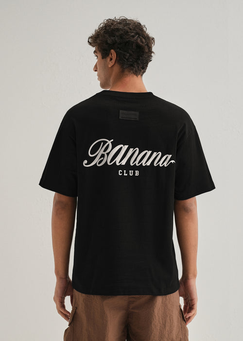 Black Embossed Printed Oversized T-shirt