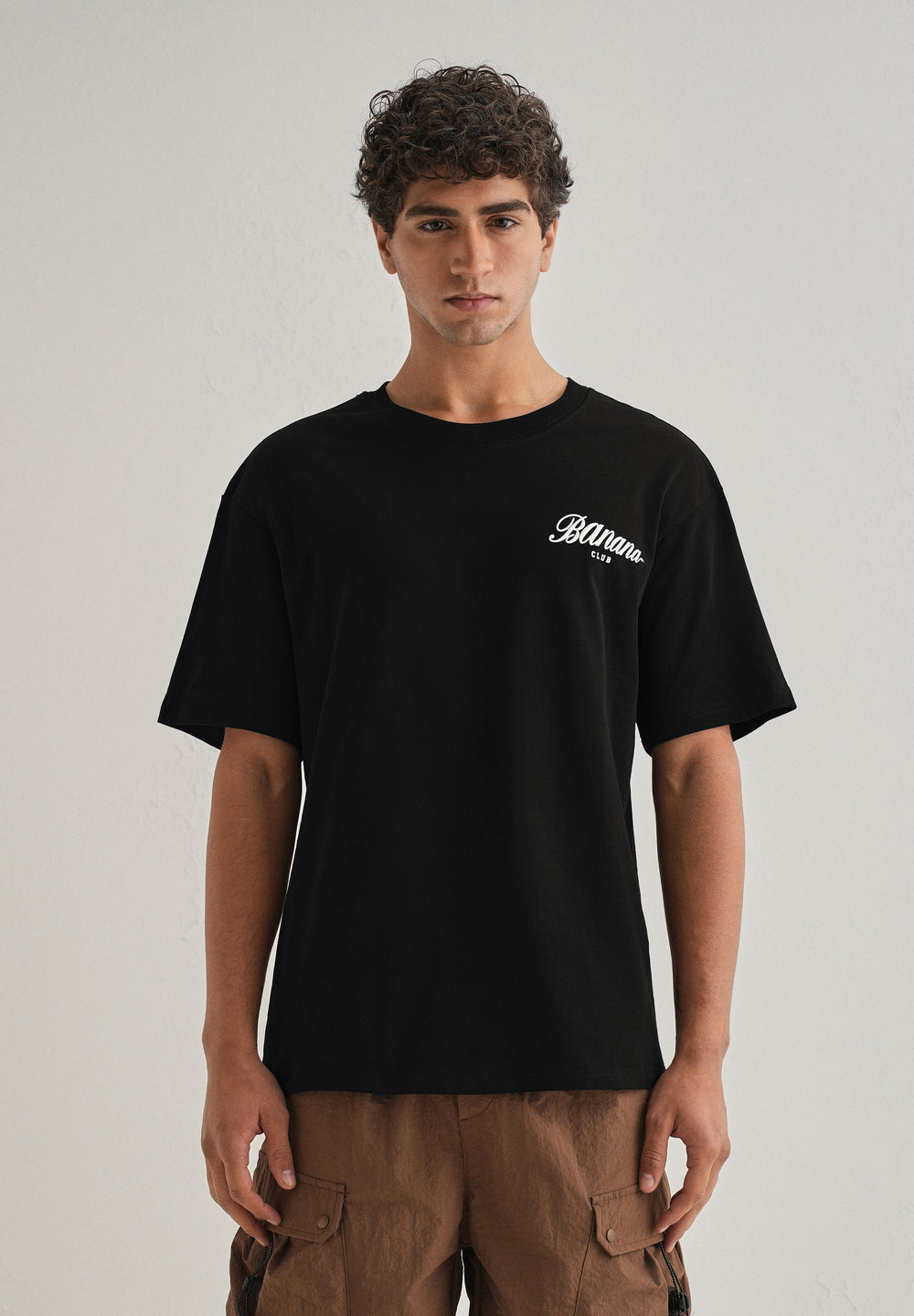 Black Embossed Printed Oversized T-shirt