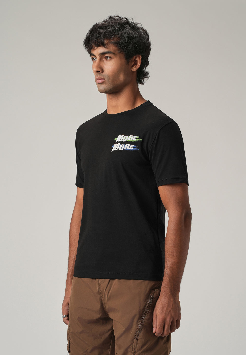 Black Embossed Slim Fit T-Shirt