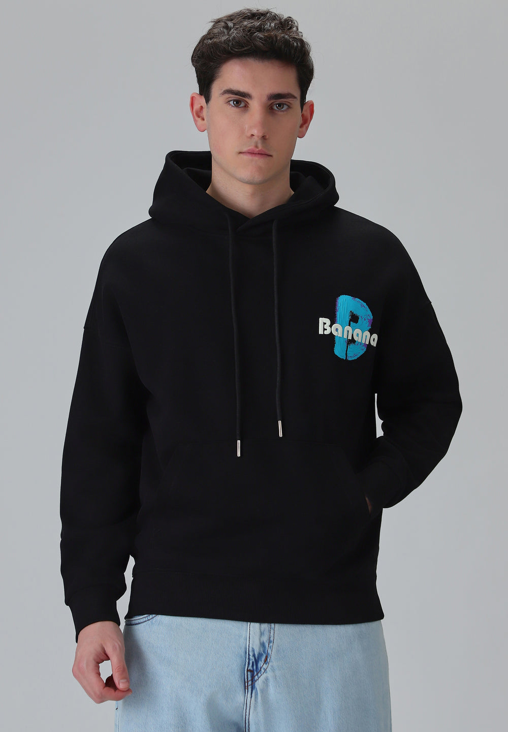 Black Embossed Hoodie
