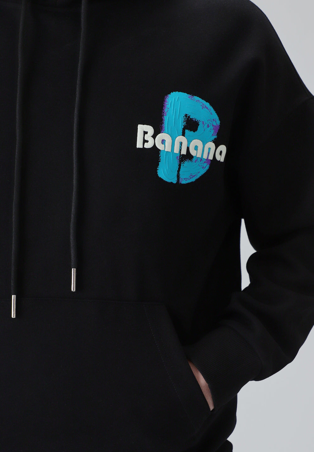 Black Embossed Hoodie