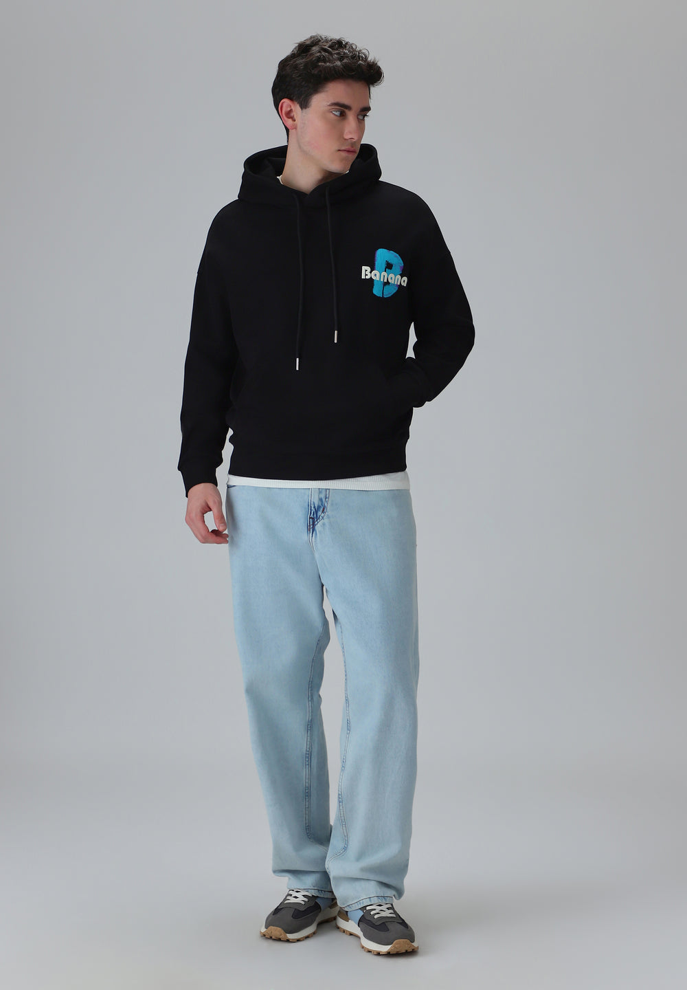Black Embossed Hoodie