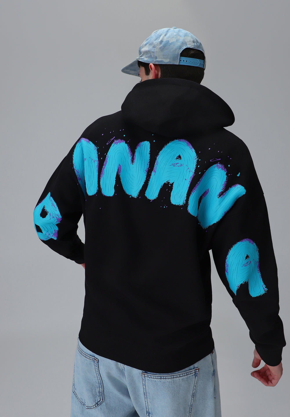 Black Embossed Hoodie