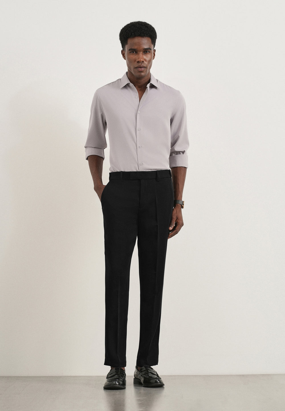 Black Flex Waist Slim Fit Trouser