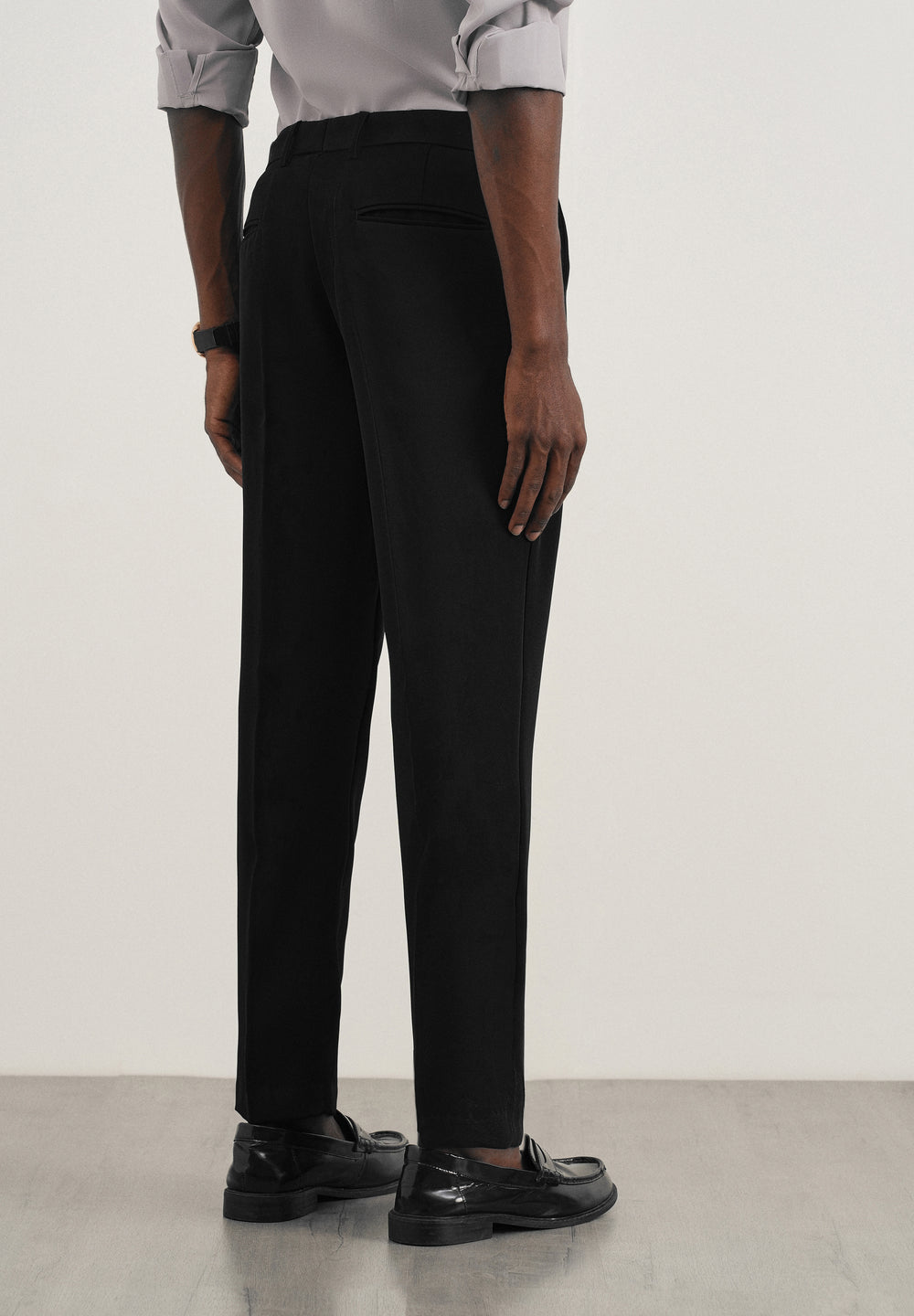 Black Flex Waist Slim Fit Trouser