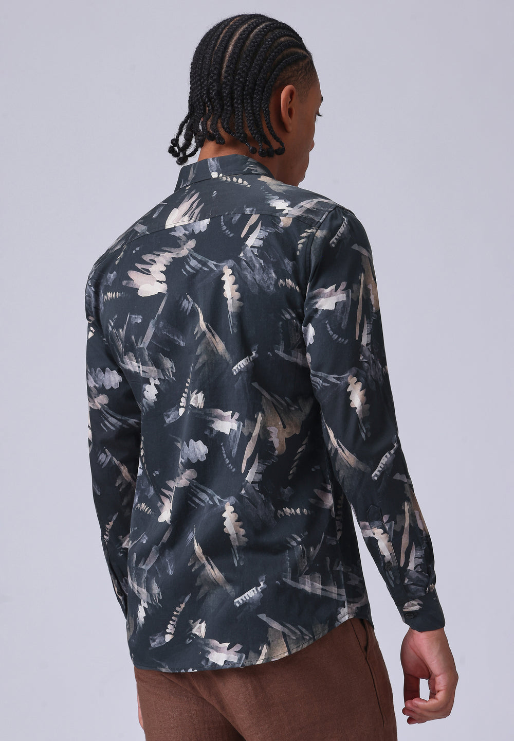Black Flora Print Shirt