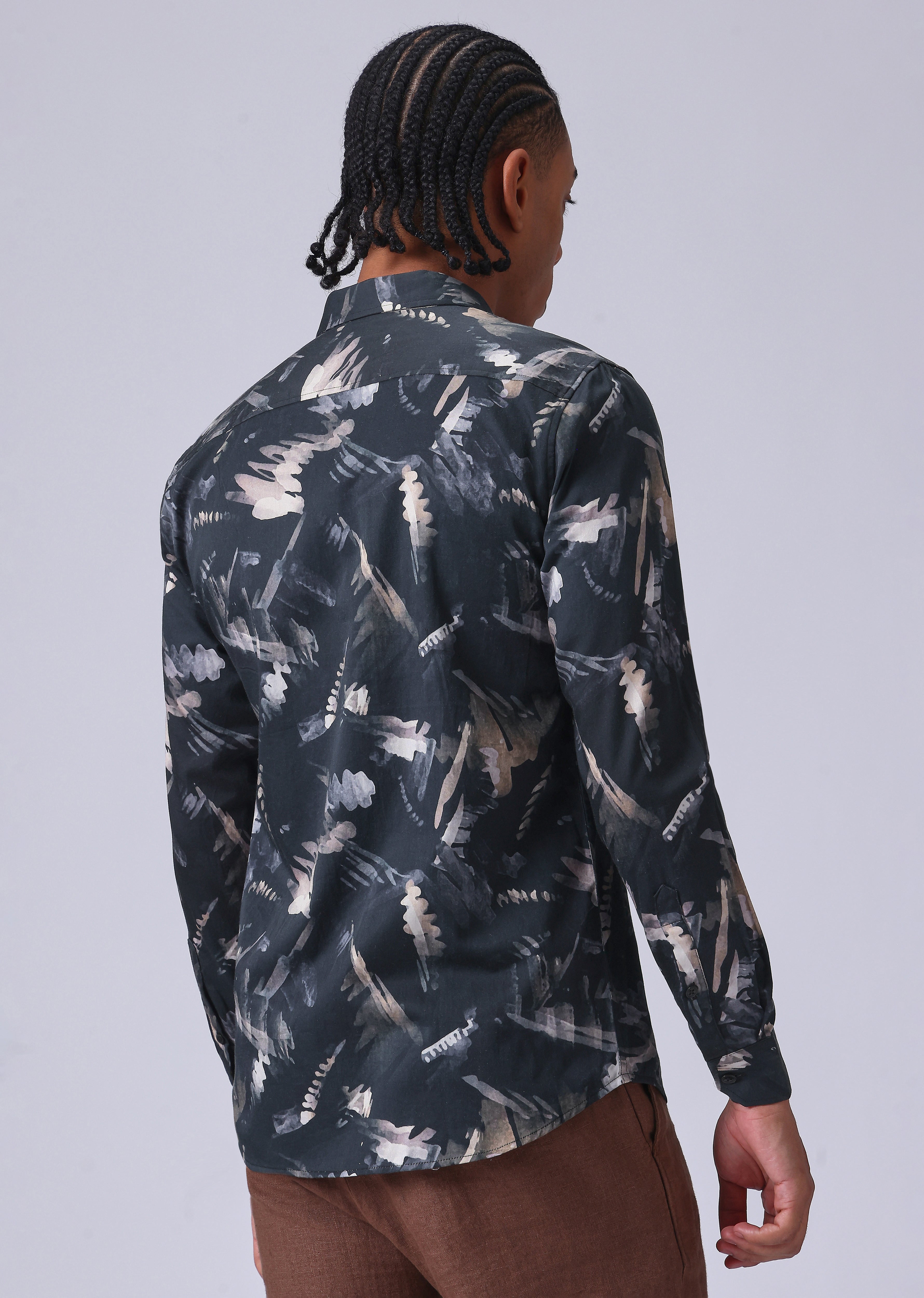 Black Flora Print Shirt