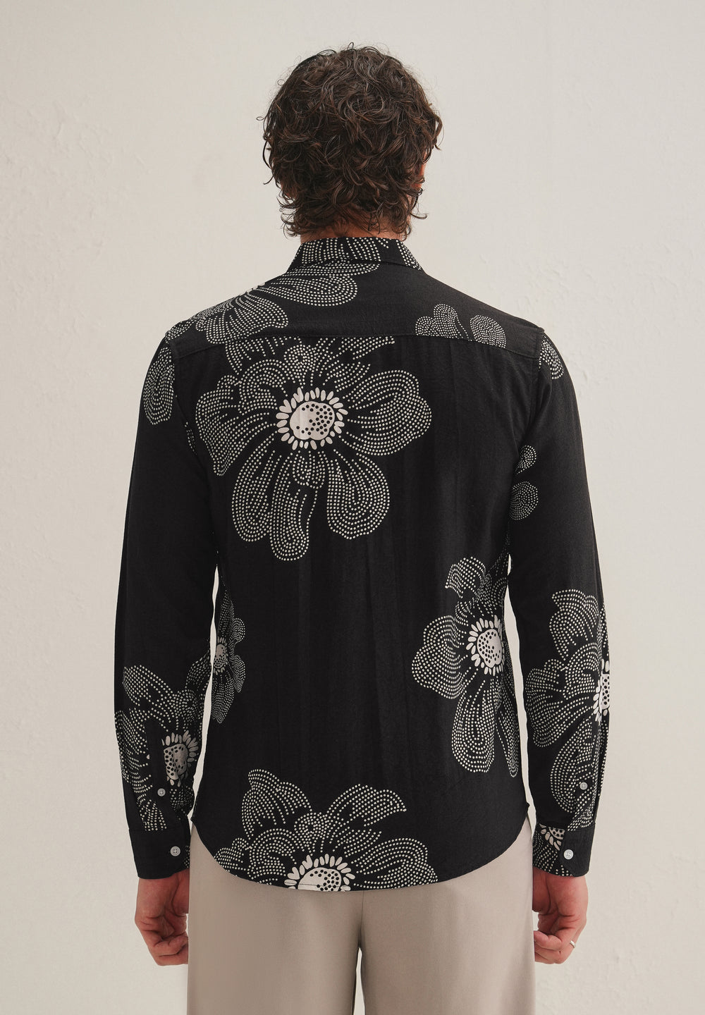 Black Floral Dot Printed Shirt