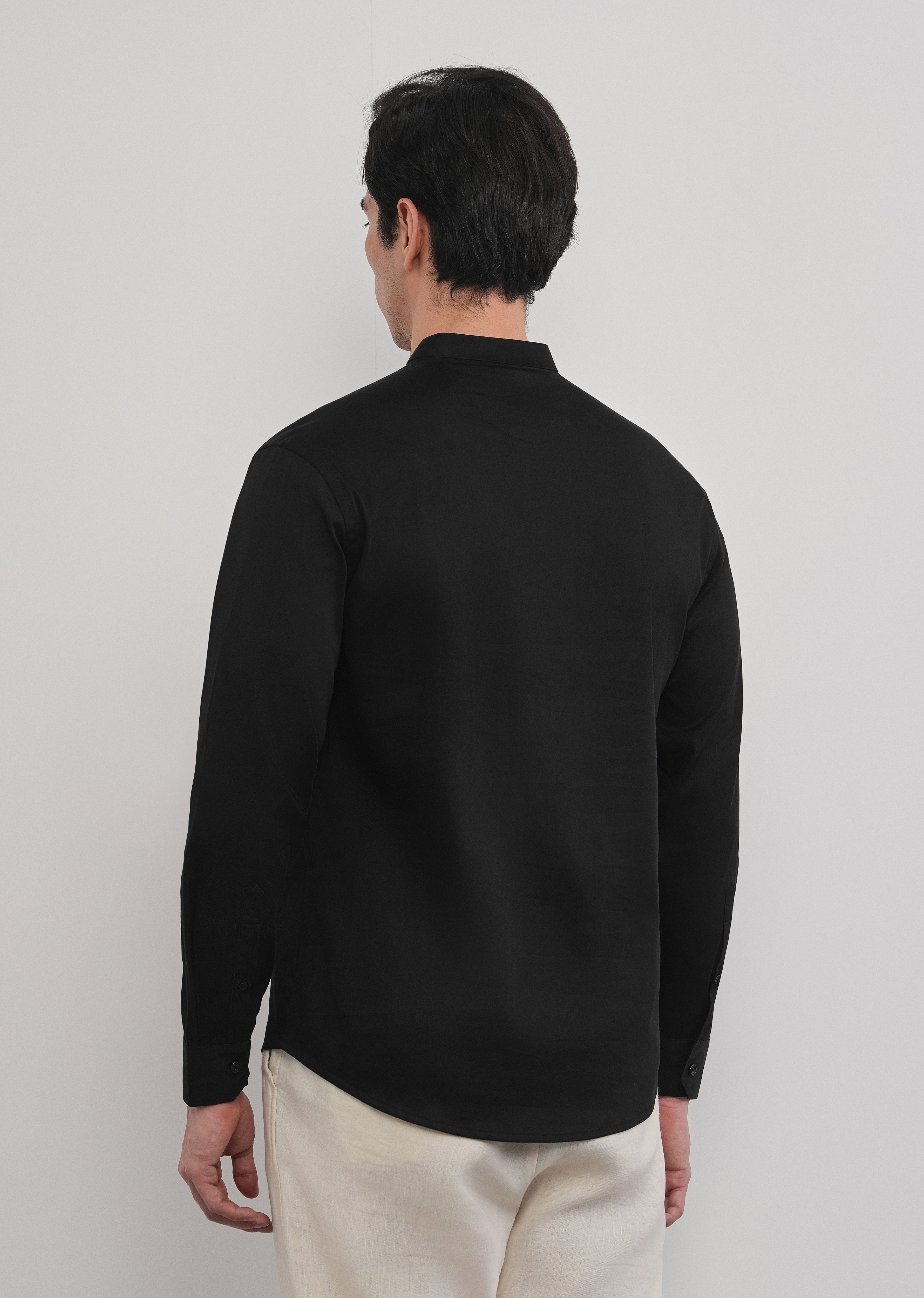 Black Floral Embroidered Short Kurta