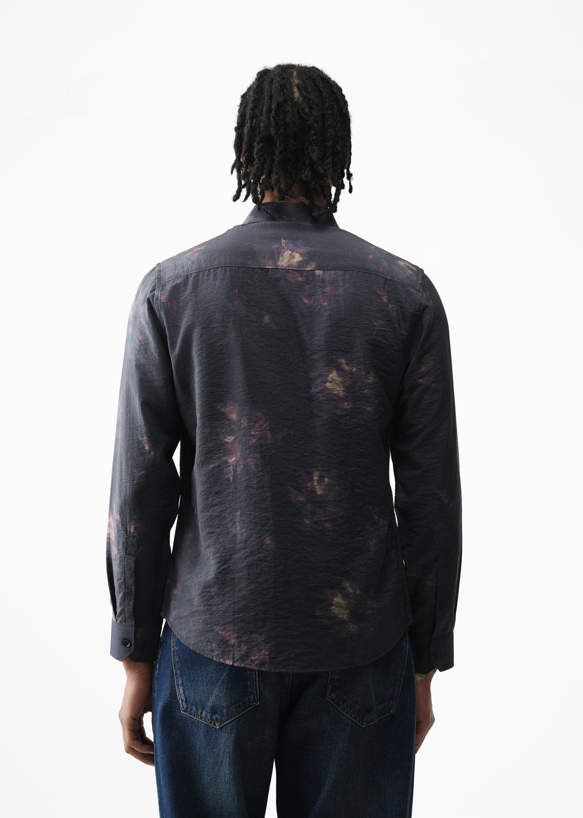 Black Floral Splash Printed Shirt