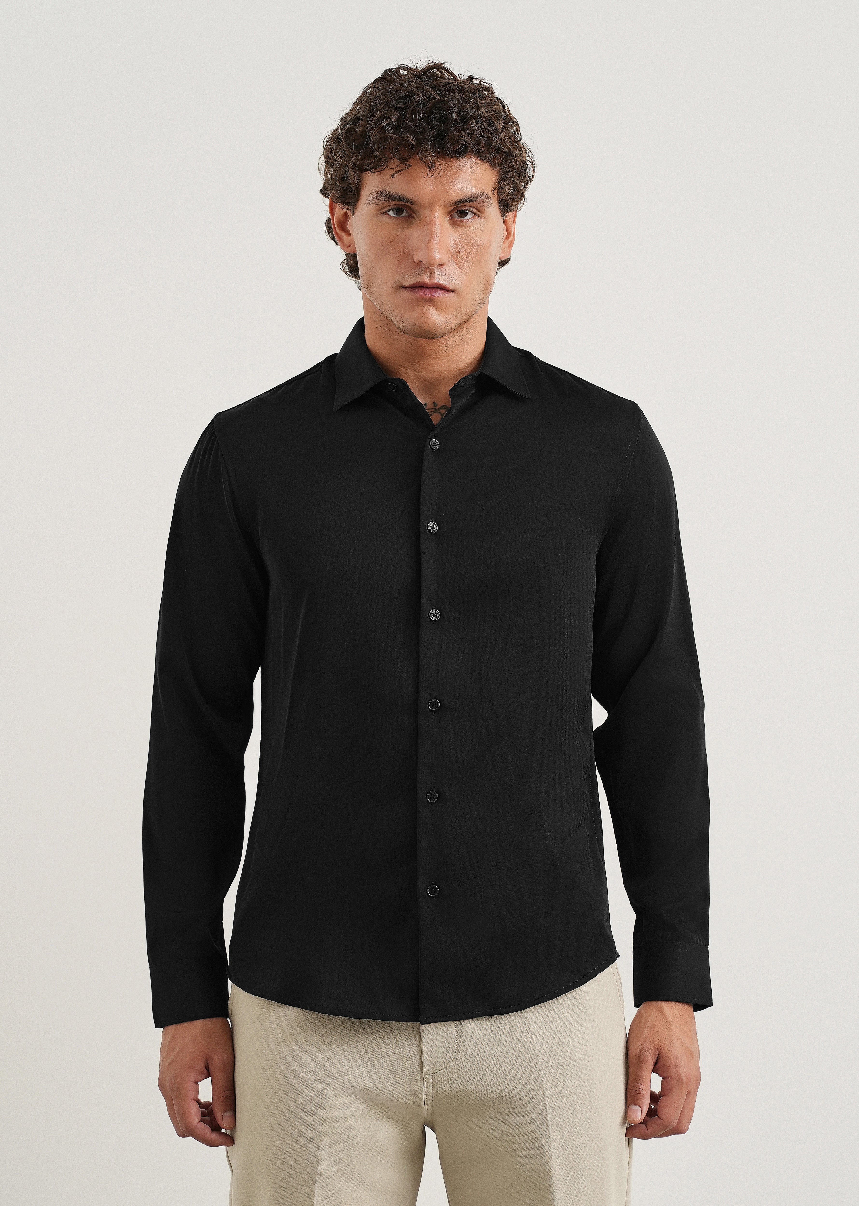 Black Fluid Soft Shirt