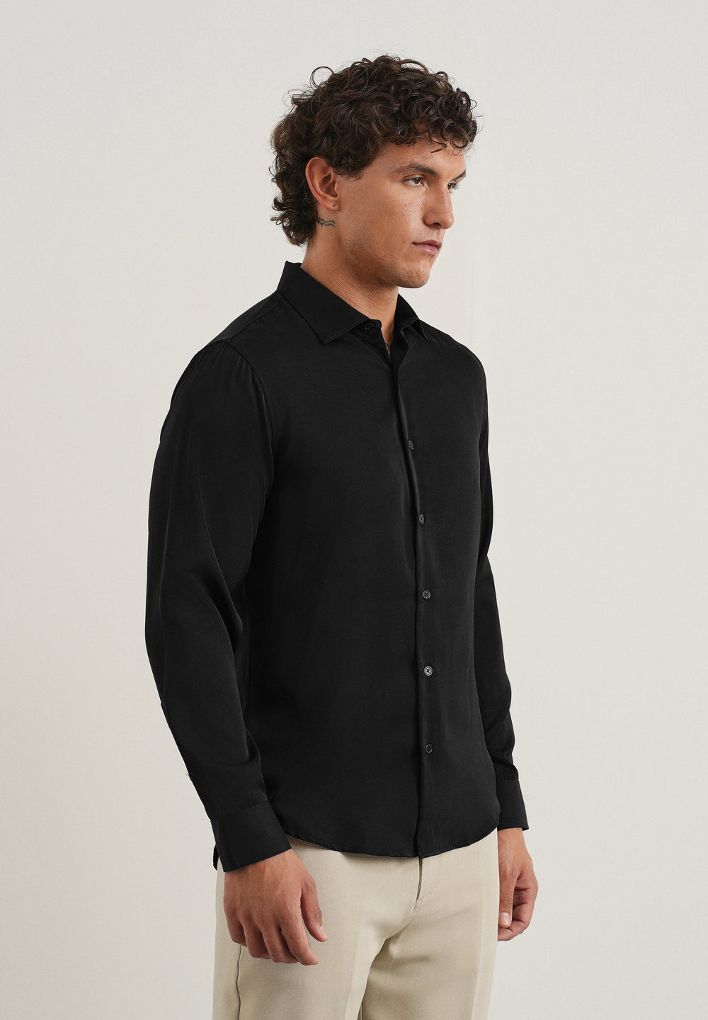 Black Fluid Soft Shirt