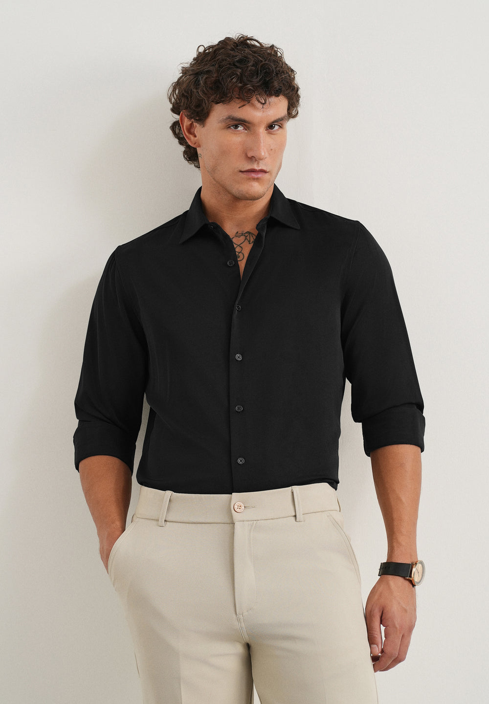 Black Fluid Soft Shirt