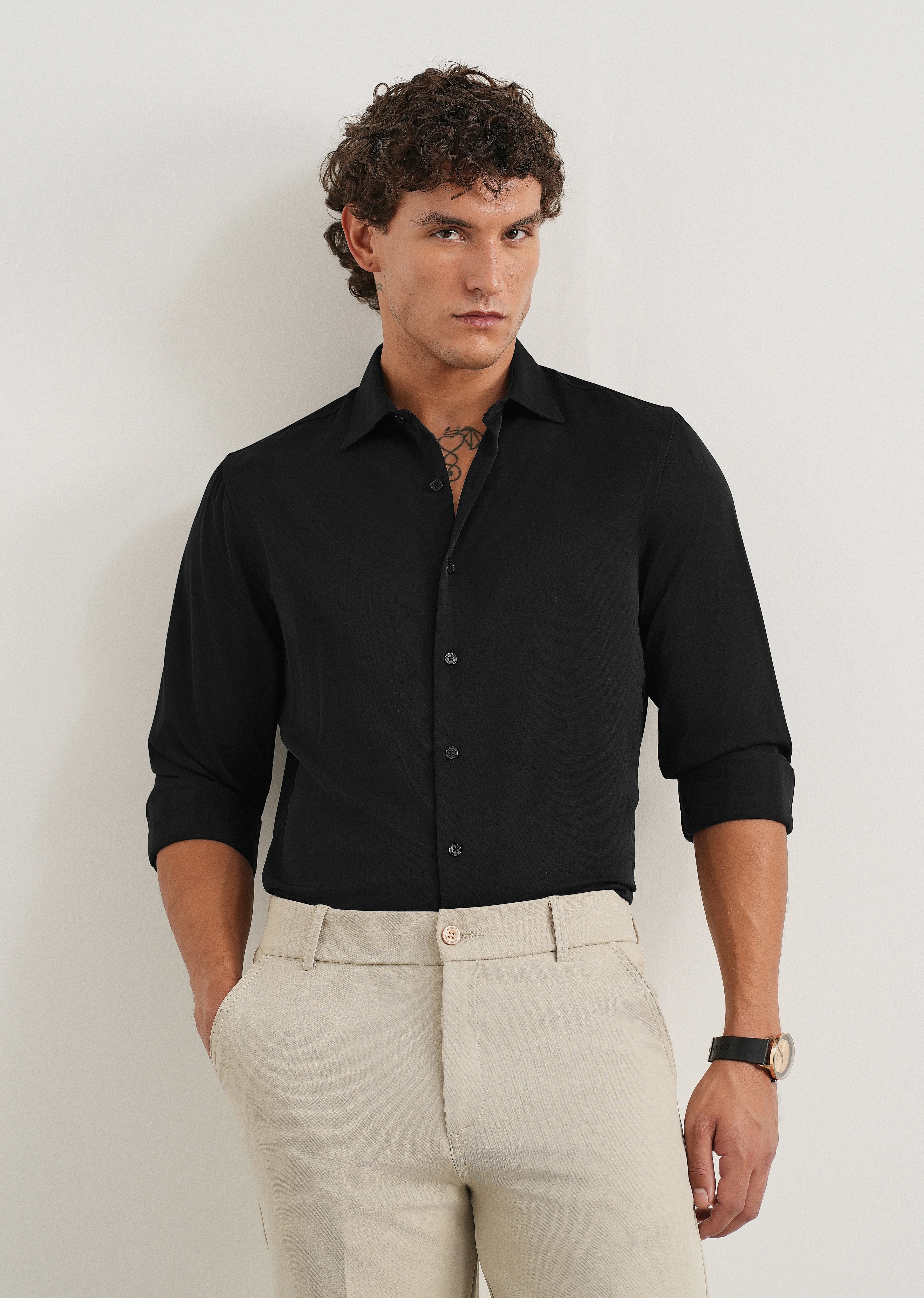 Black Fluid Soft Shirt