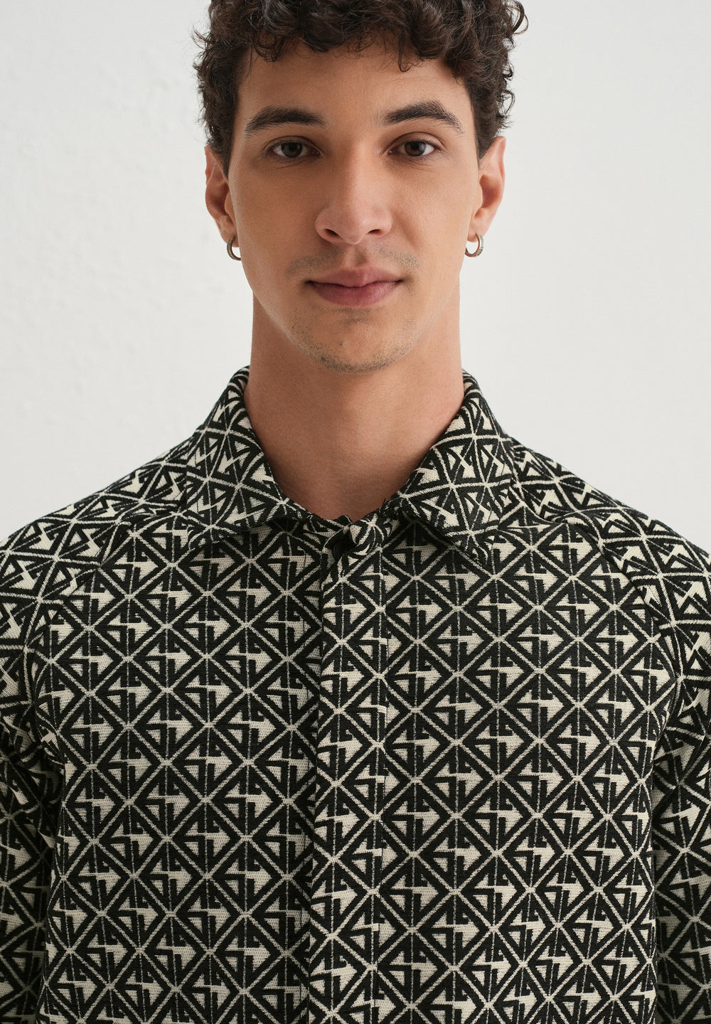 Black Geometric Pattern Shacket