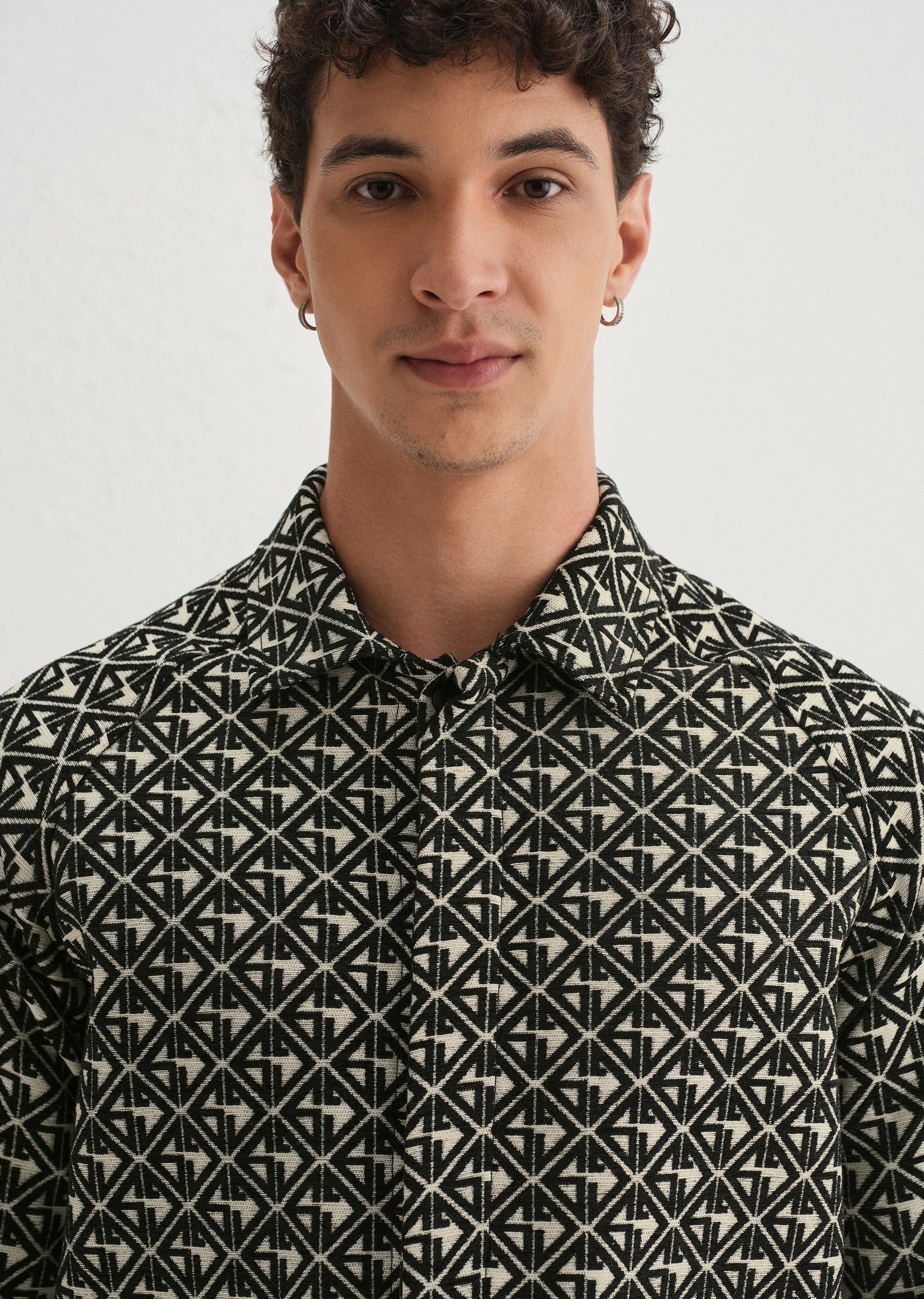 Black Geometric Pattern Shacket