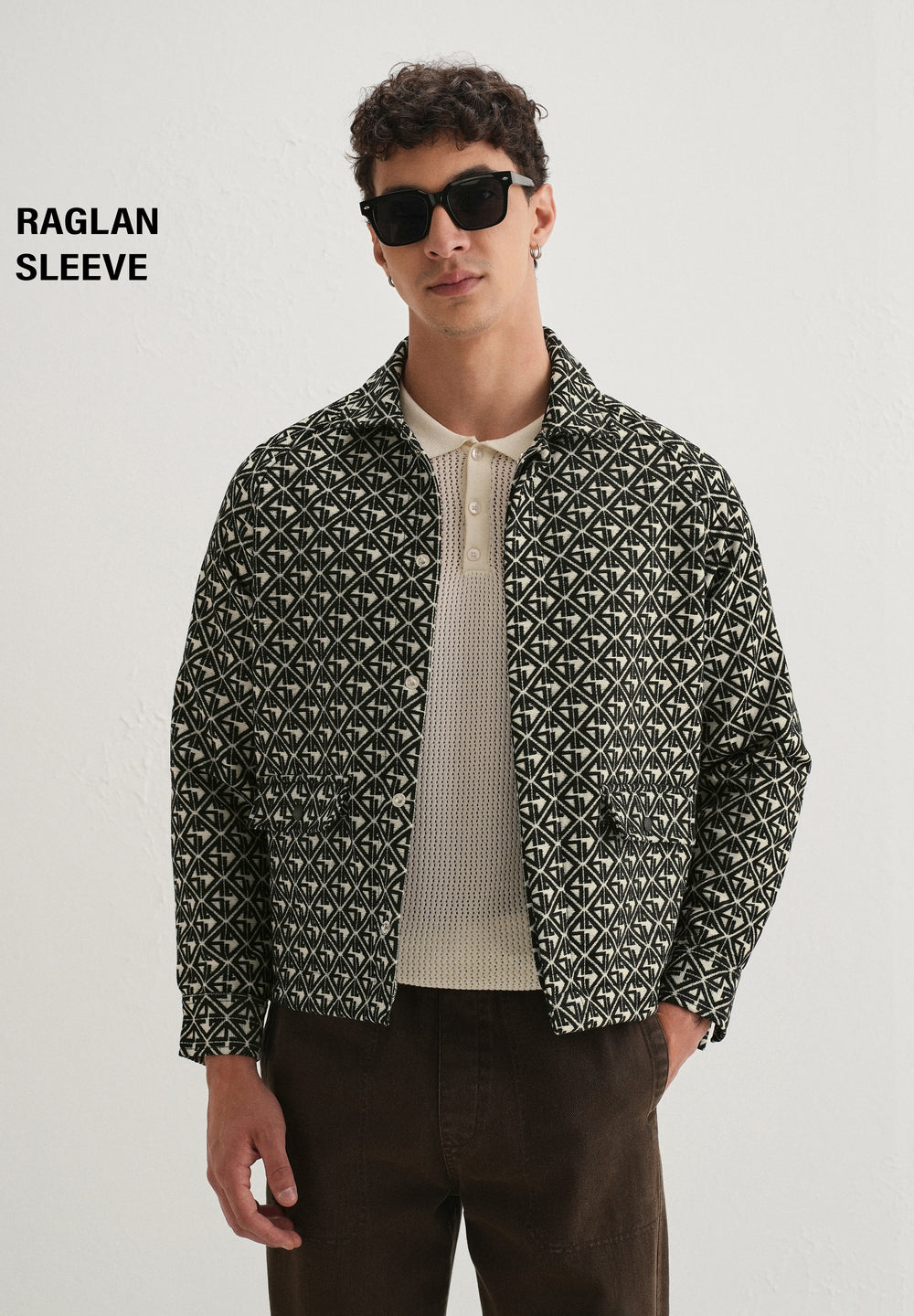 Black Geometric Pattern Shacket